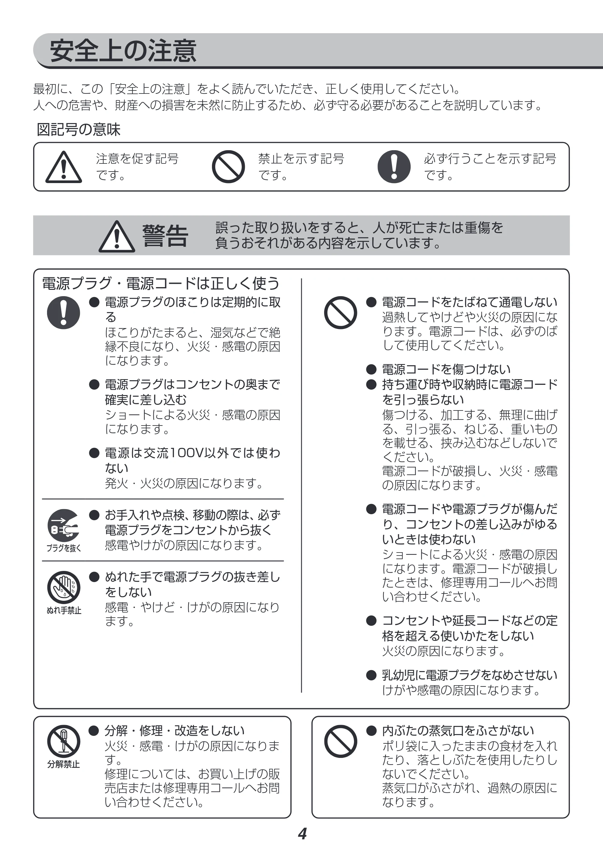 アイリスオーヤマ RC-IK30 取扱説明書 — 原本ページ — 4ページ