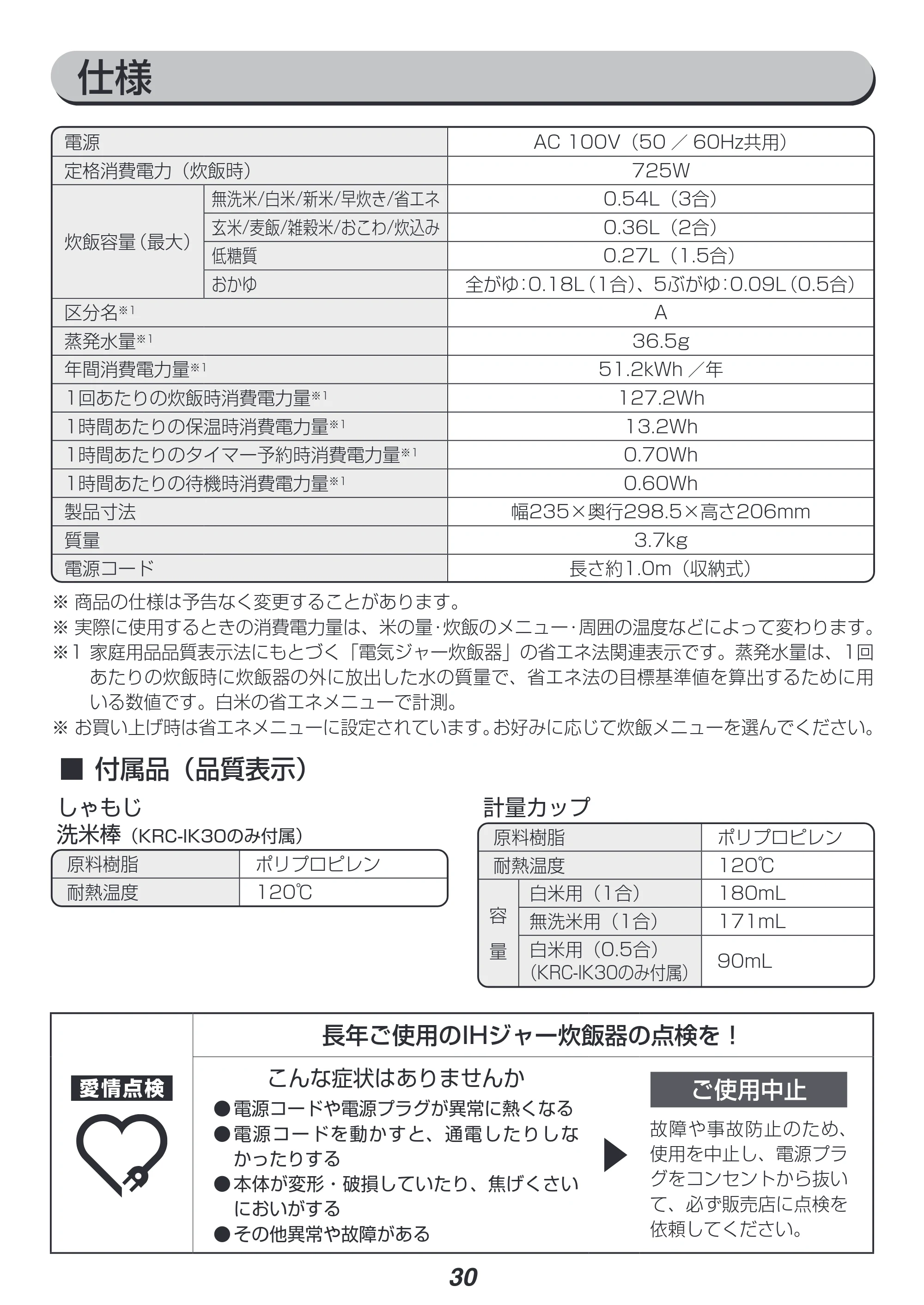 アイリスオーヤマ RC-IK30 取扱説明書 — 原本ページ — 30ページ