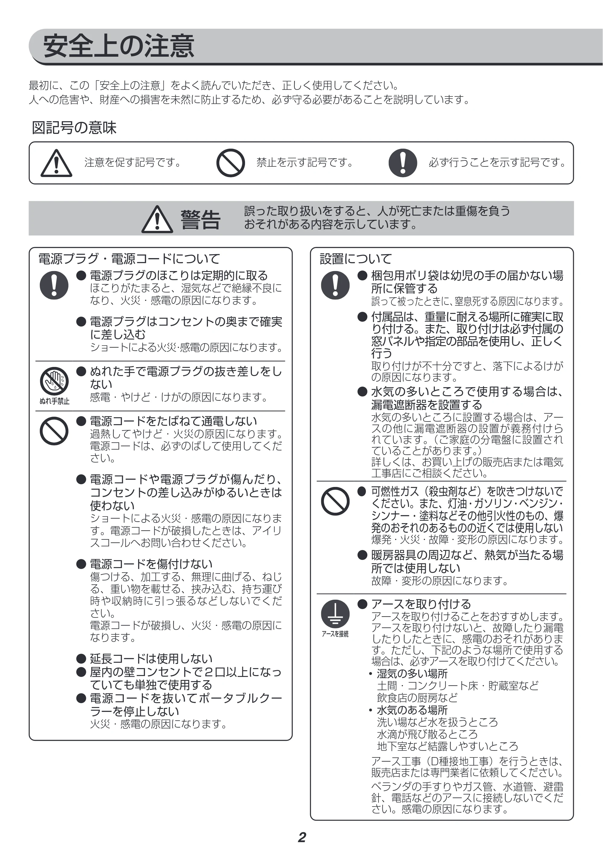 アイリスオーヤマ IPA-2821GH 取扱説明書 — 原本ページ — 2ページ