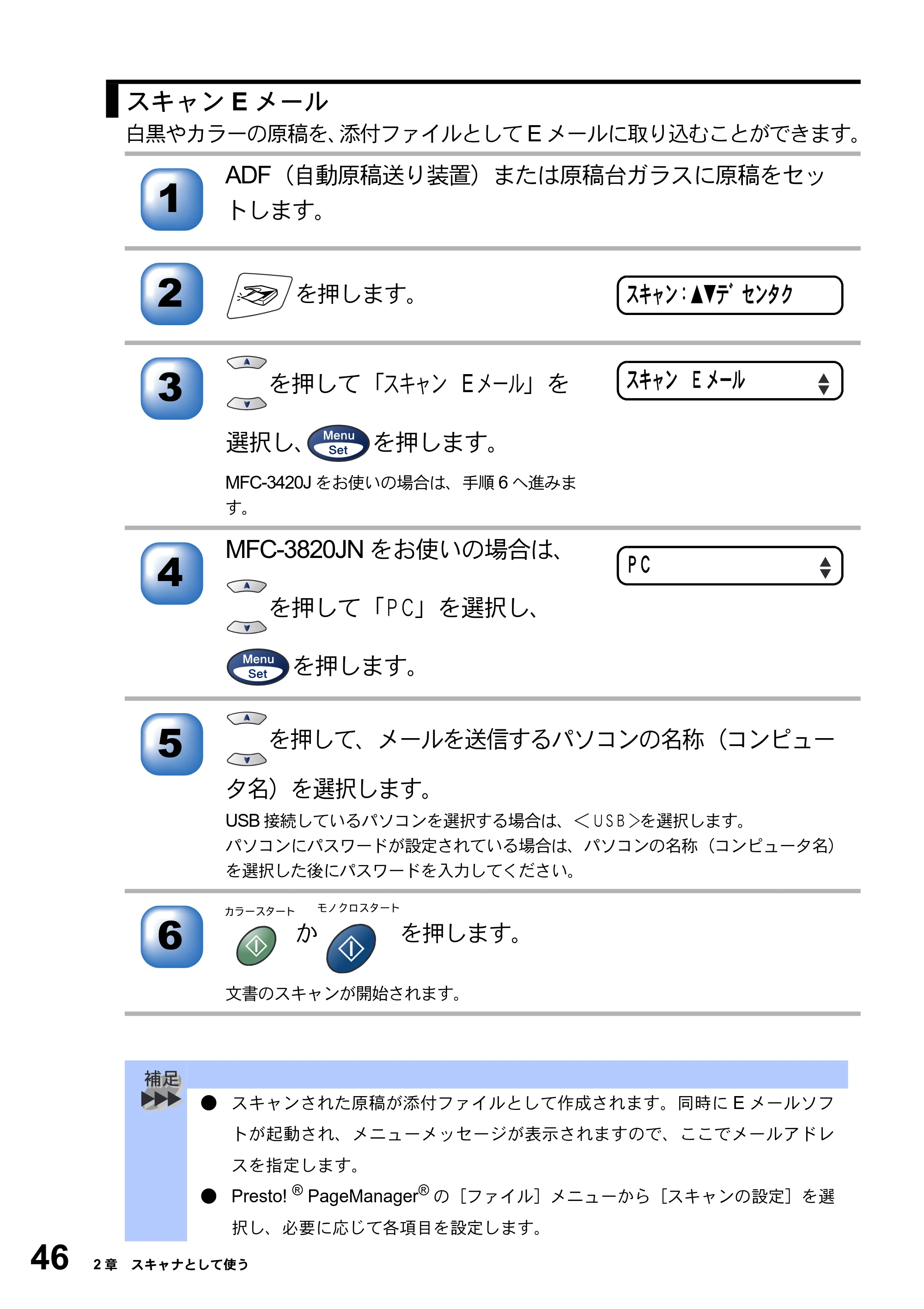 ブラザー MFC-3420J / MFC-3820JN ユーザーズガイド ～パソコン活用編～ — 原本ページ — 46ページ