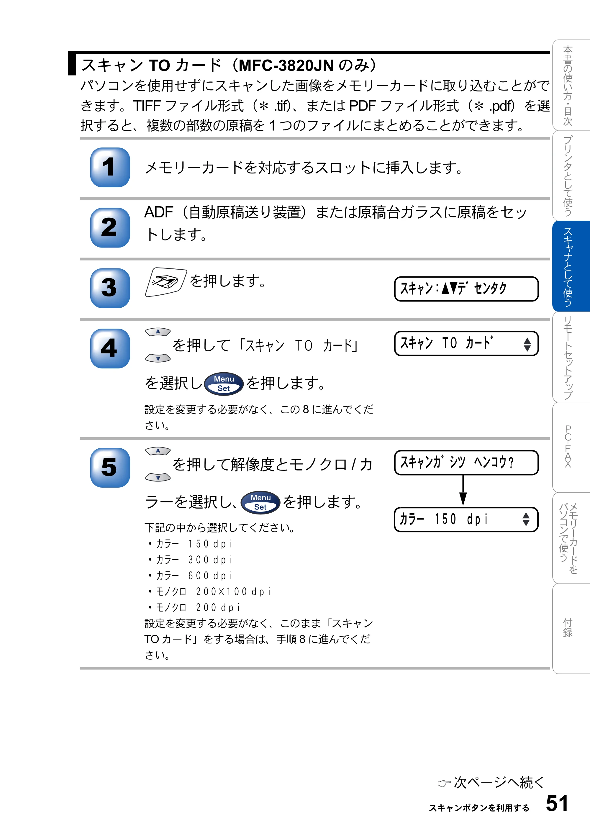 ブラザー MFC-3420J / MFC-3820JN ユーザーズガイド ～パソコン活用編～ — 原本ページ — 51ページ