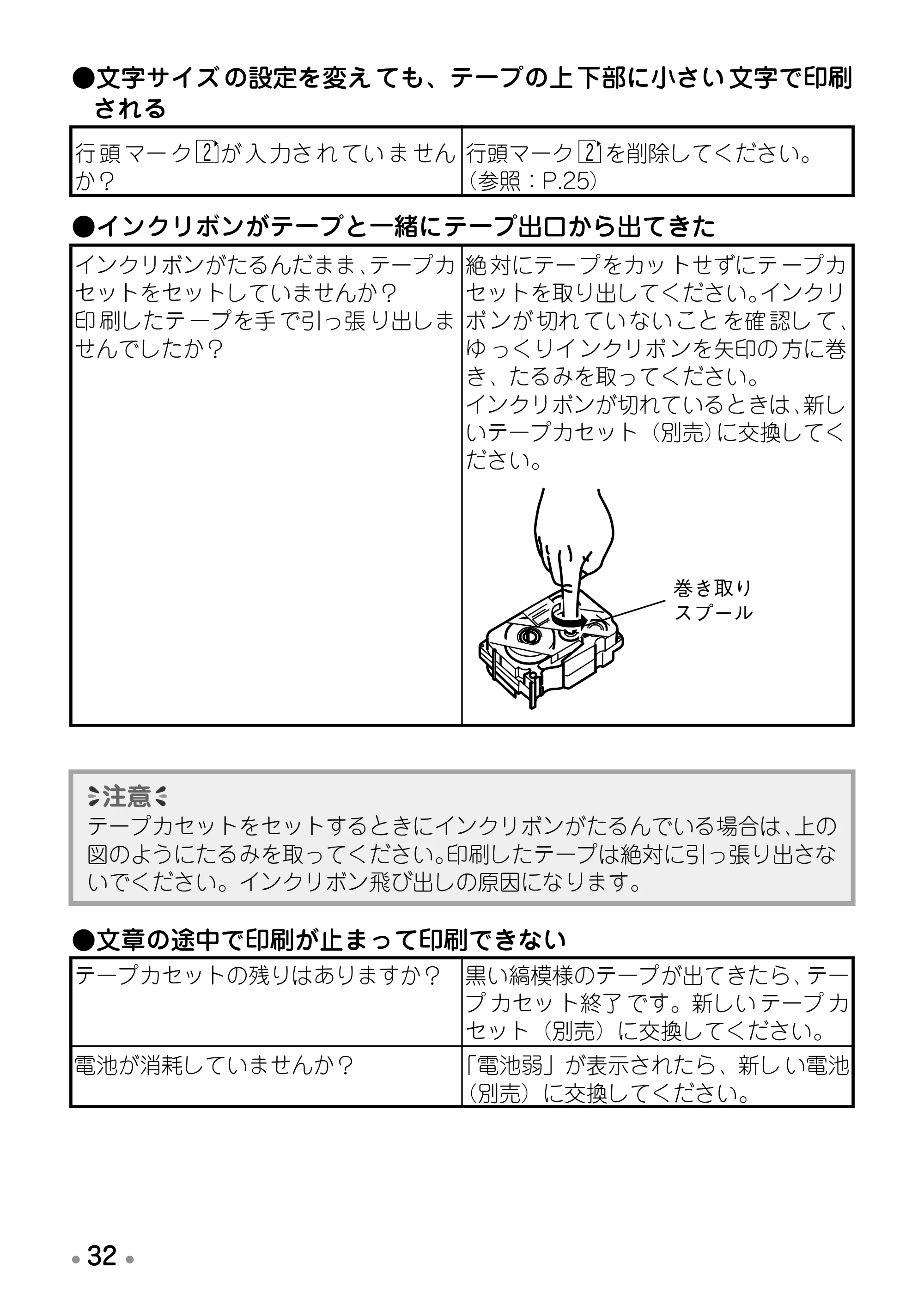 ブラザー PT-170 取扱説明書 ミッキー版（ブラック） — 保管のしかた — 原本ページ — 34ページ