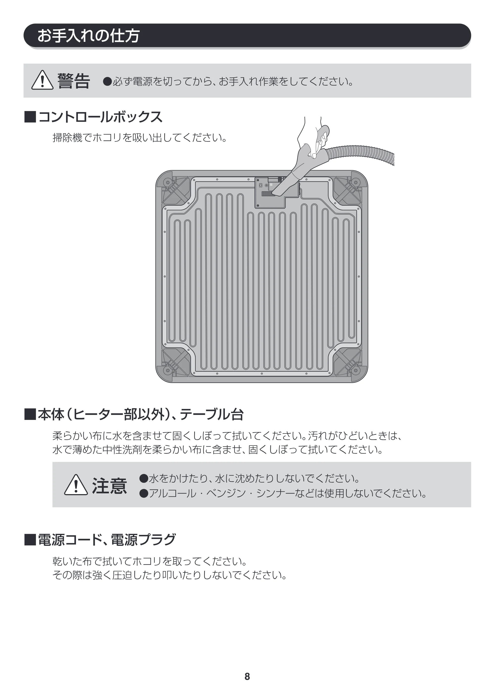 アイリスオーヤマ FHK75-B 取扱説明書 — FHK75_P08_v8ol [更新済み] — 原本ページ — 8ページ