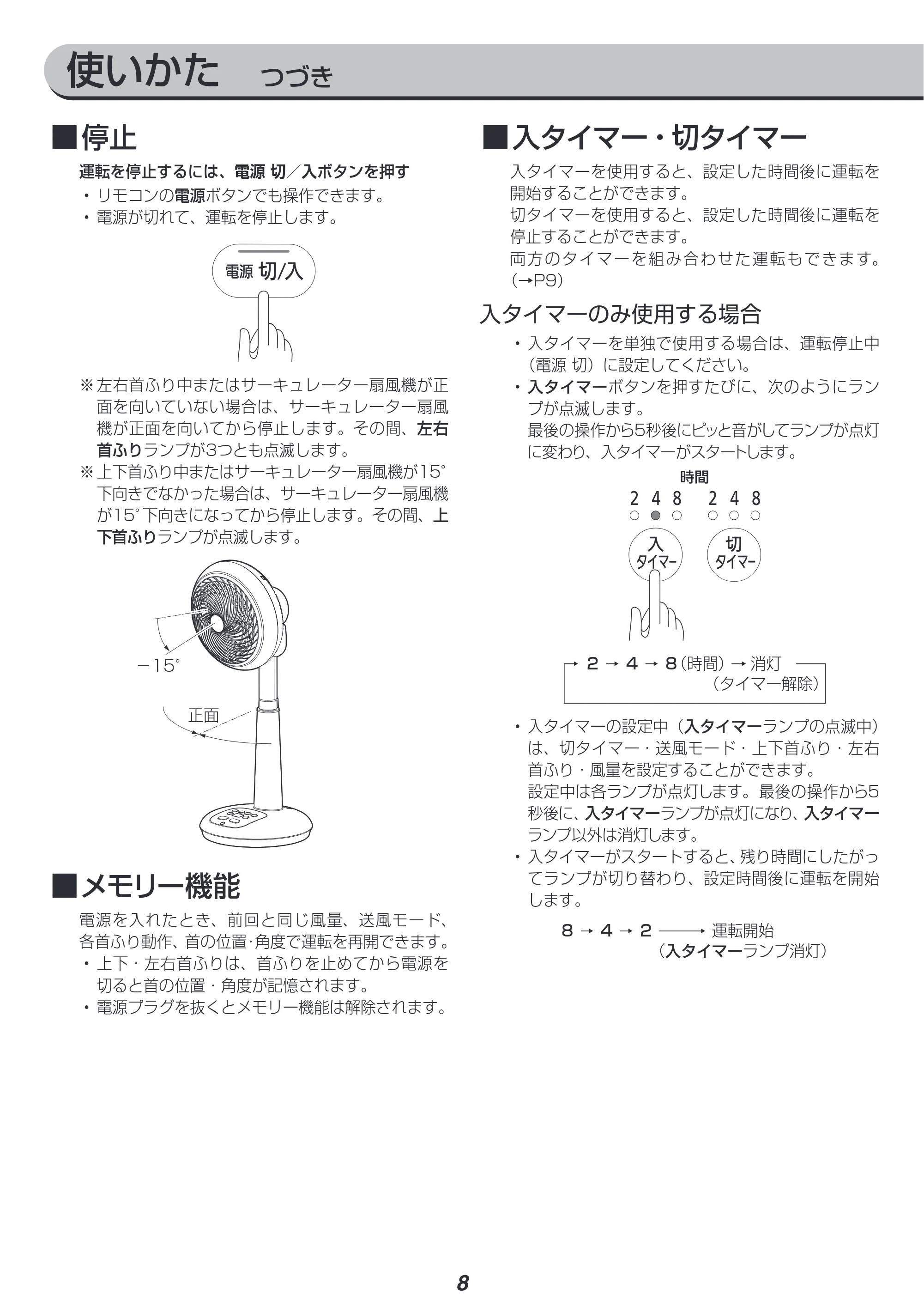 アイリスオーヤマ KSF-DC182T 取扱説明書 — 原本ページ — 8ページ