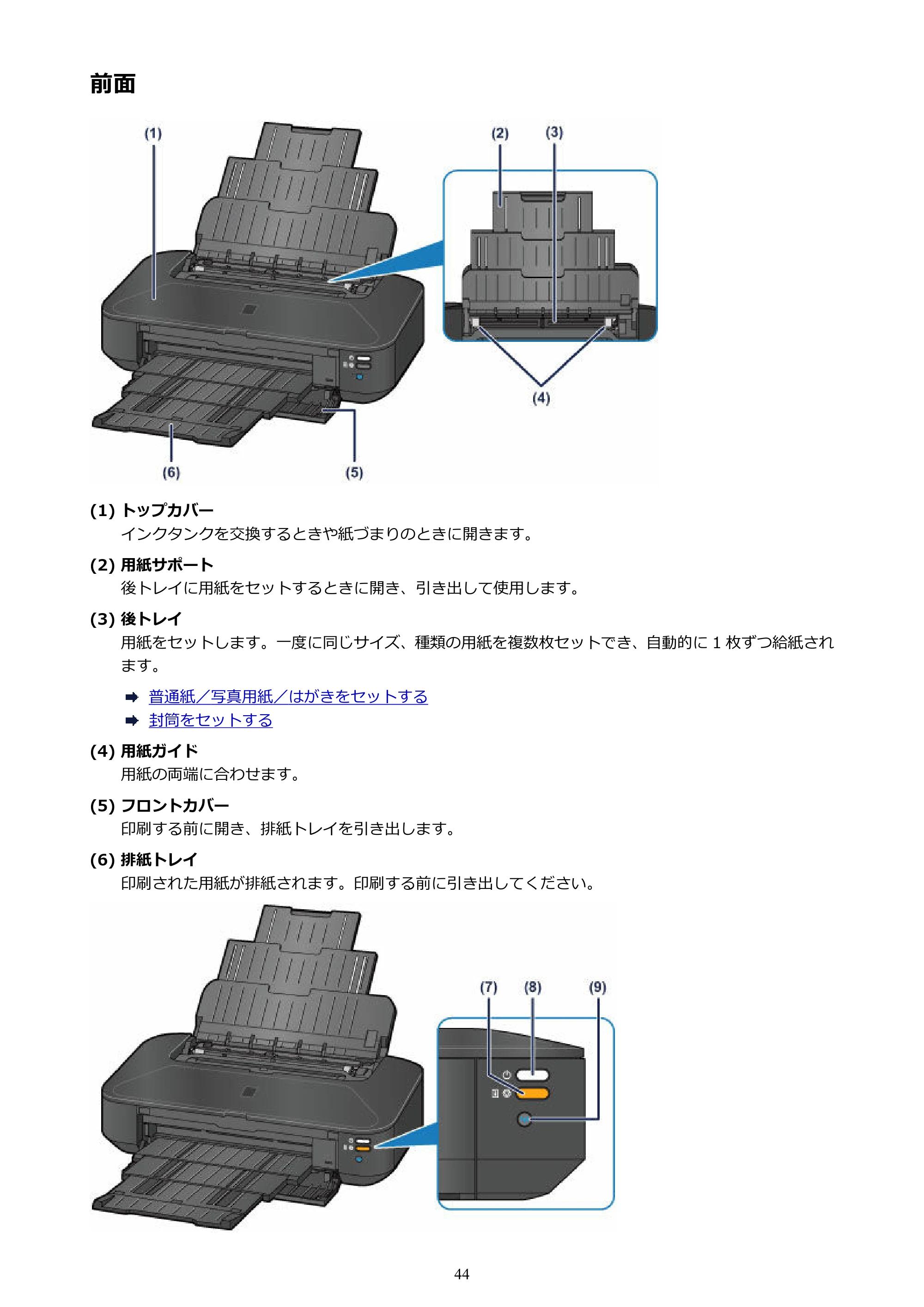 キヤノン PIXUS iX6830 iX6830 （PDF） オンラインマニュアル - 取扱説明書 - （Mac） 2026年5月21日更新（PDF：4.9MB） — 前面 — 原本ページ — 44ページ
