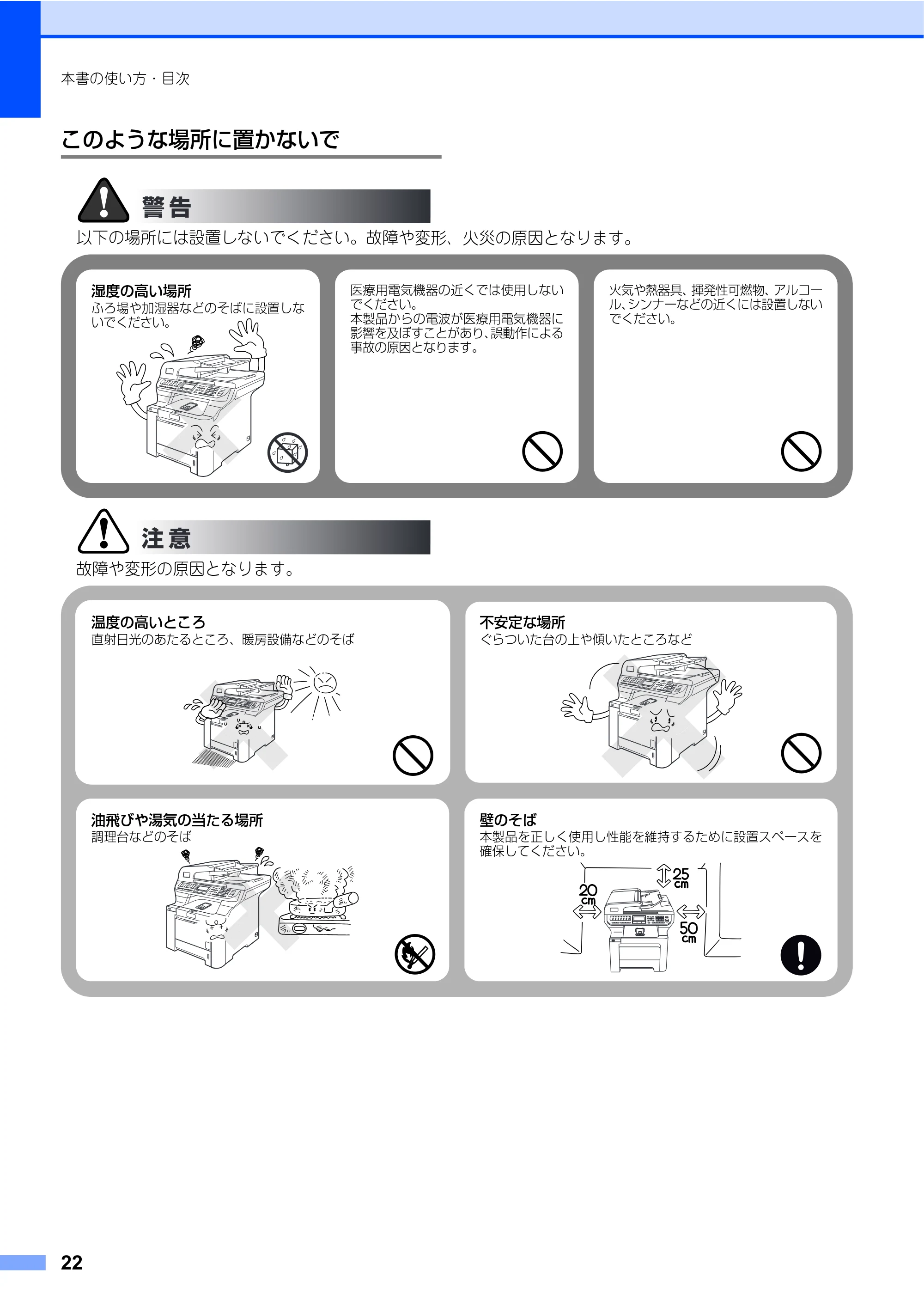 ブラザー MFC-9640CW / MFC-9840CDW 取扱説明書(本体) — 原本ページ — 22ページ
