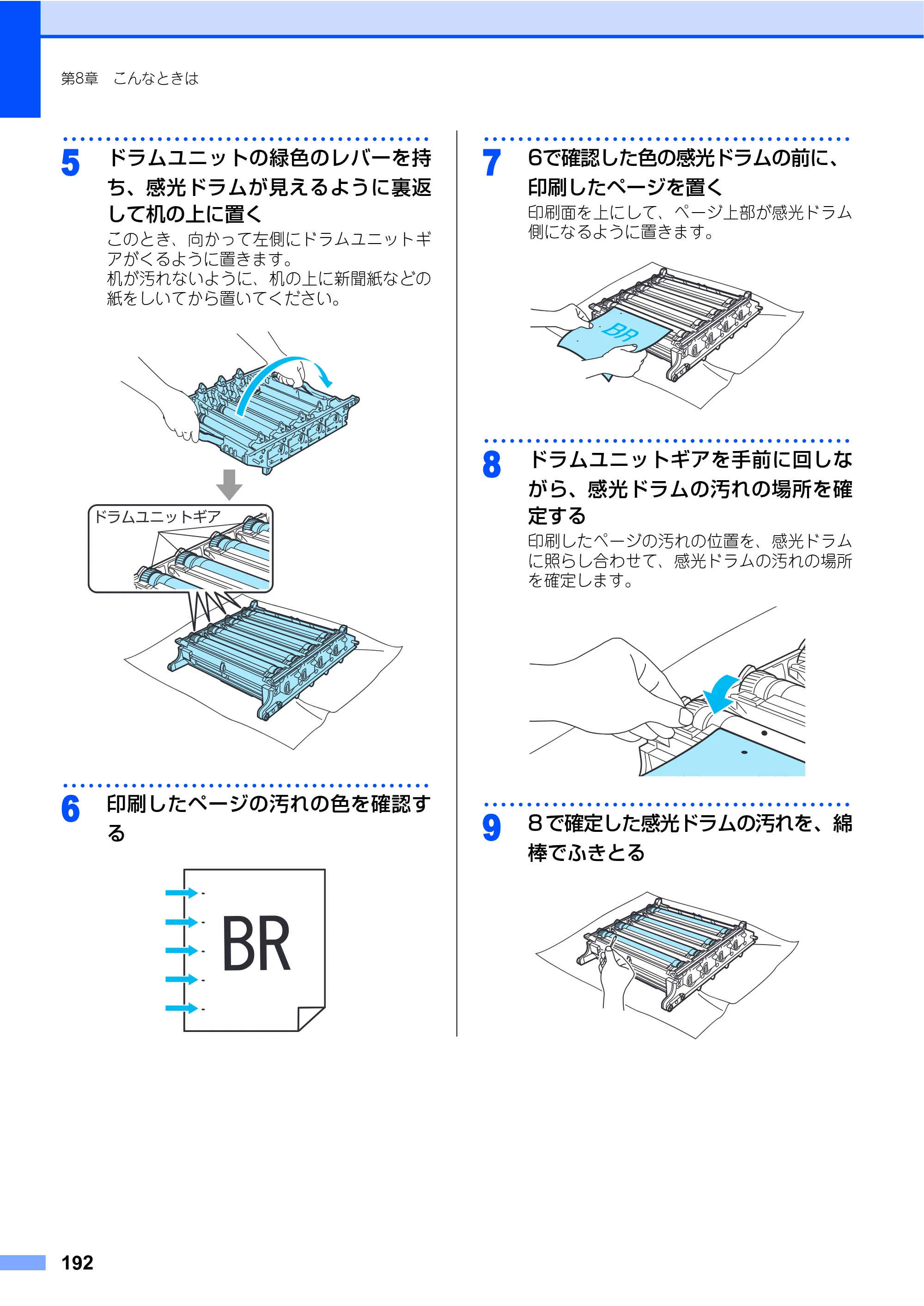 ブラザー MFC-9640CW / MFC-9840CDW 取扱説明書（本体） — 原本ページ — 192ページ