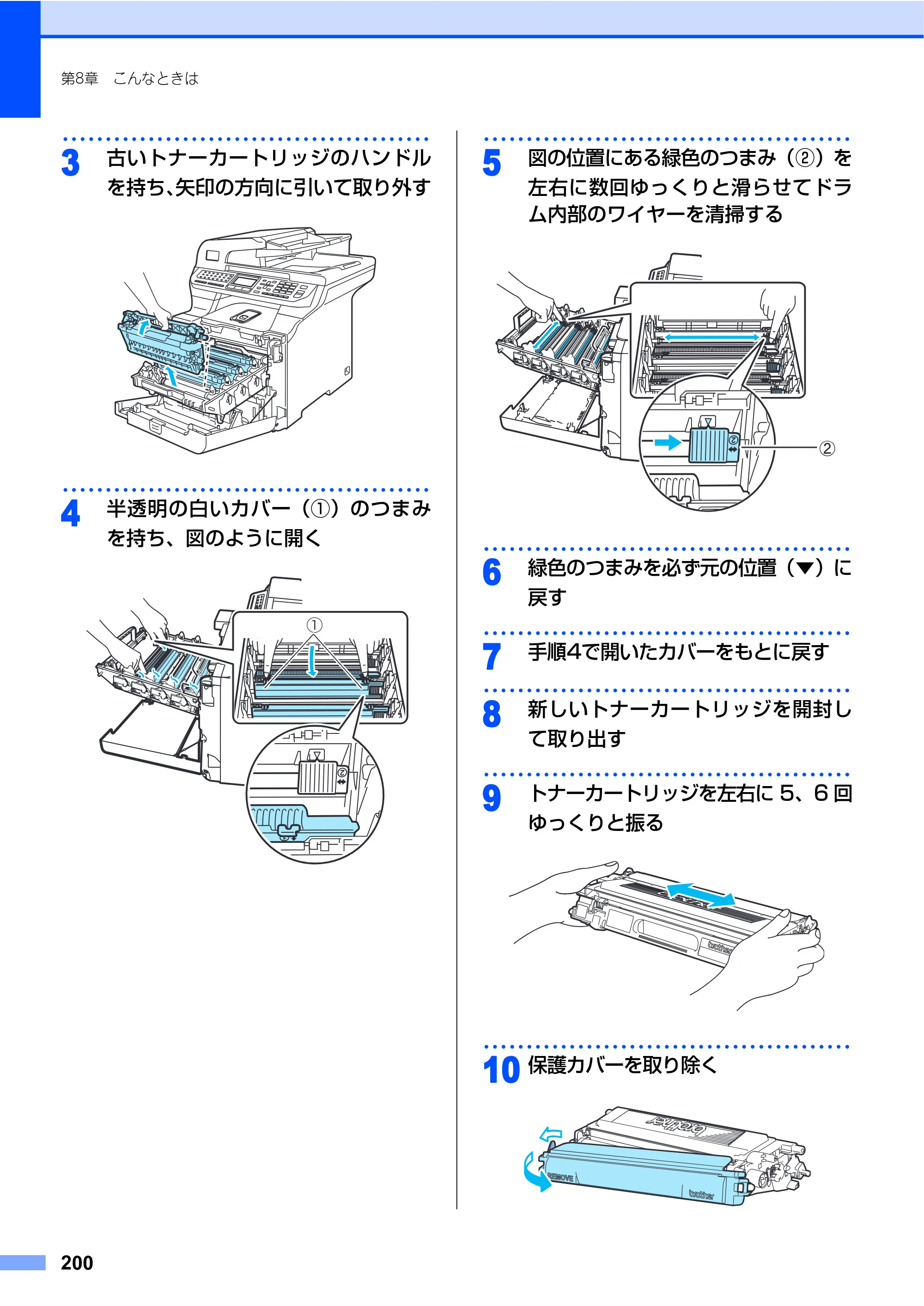 ブラザー MFC-9640CW / MFC-9840CDW 取扱説明書（本体） — 原本ページ — 200ページ