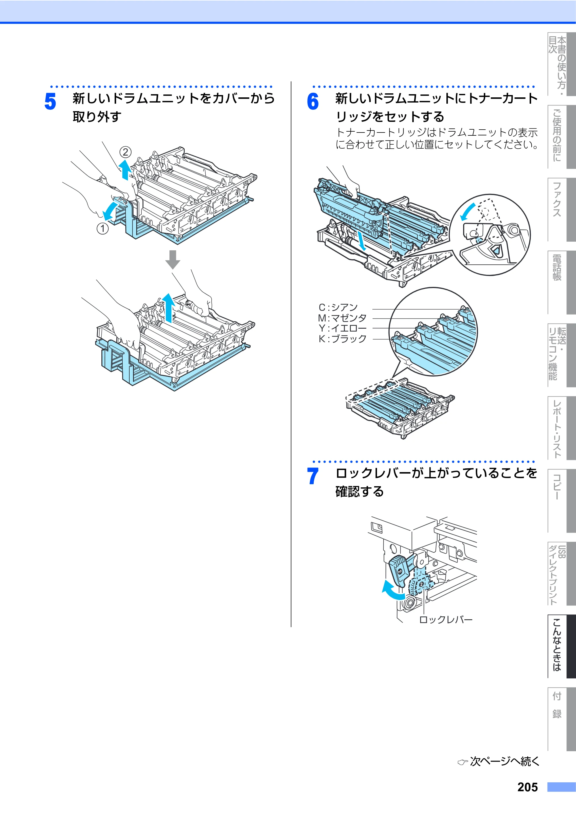 ブラザー MFC-9640CW / MFC-9840CDW 取扱説明書（本体） — 原本ページ — 205ページ