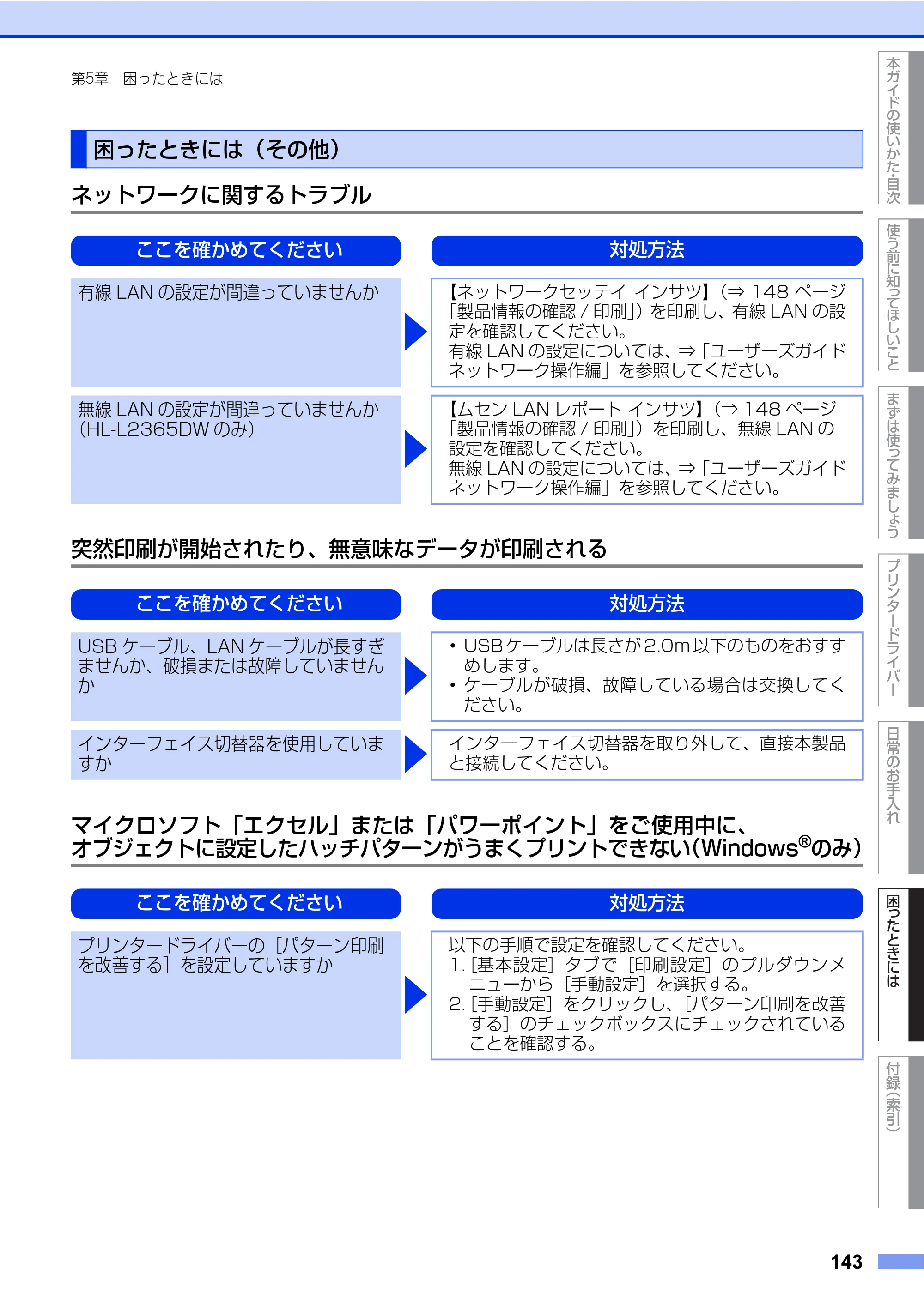 ブラザー HL-L2360DN / HL-L2365DW ユーザーズガイド — 困ったときには（その他） — 原本ページ — 143ページ