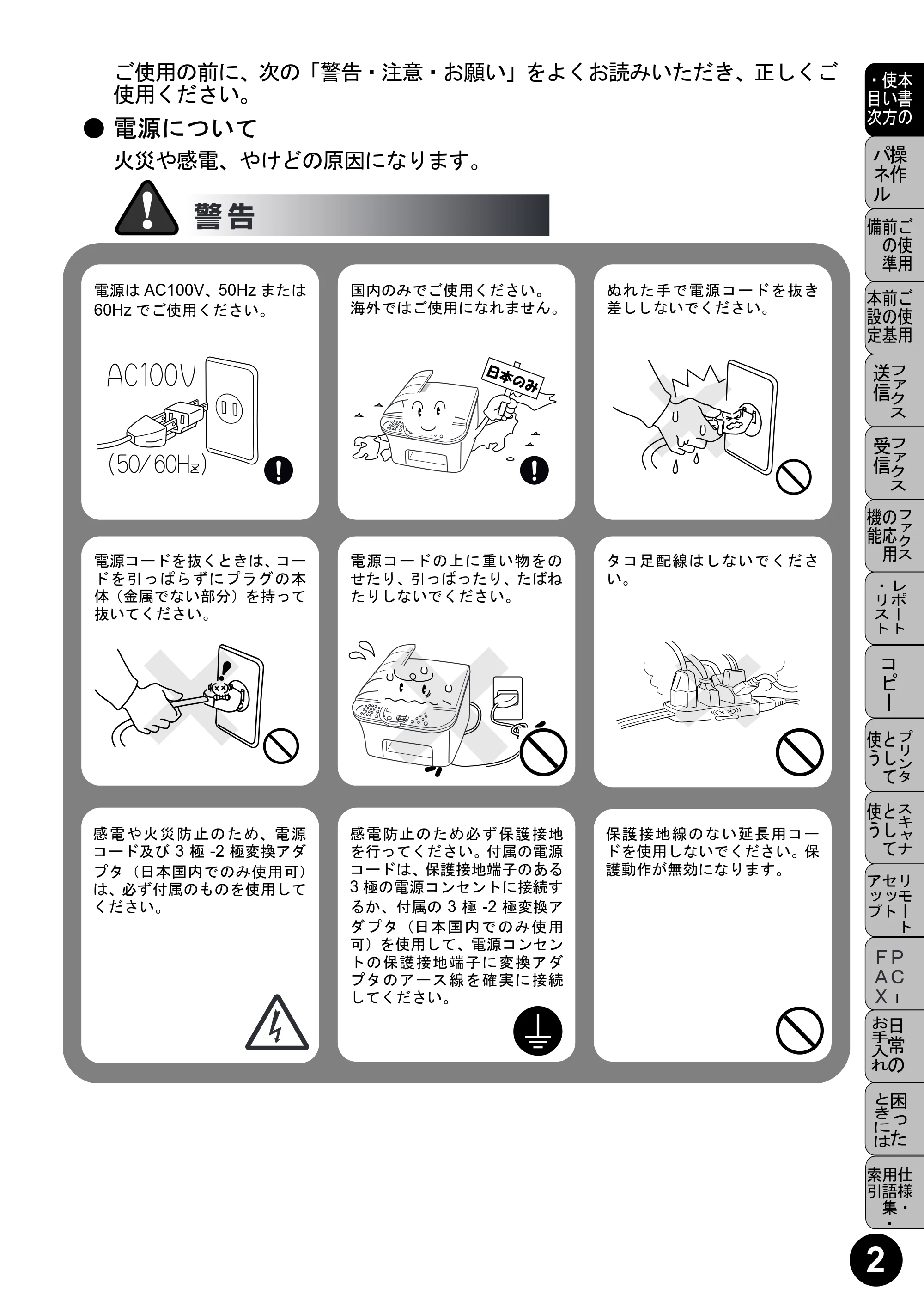 ブラザー MFC-5100J 取扱説明書（本体） — 原本ページ — 3ページ