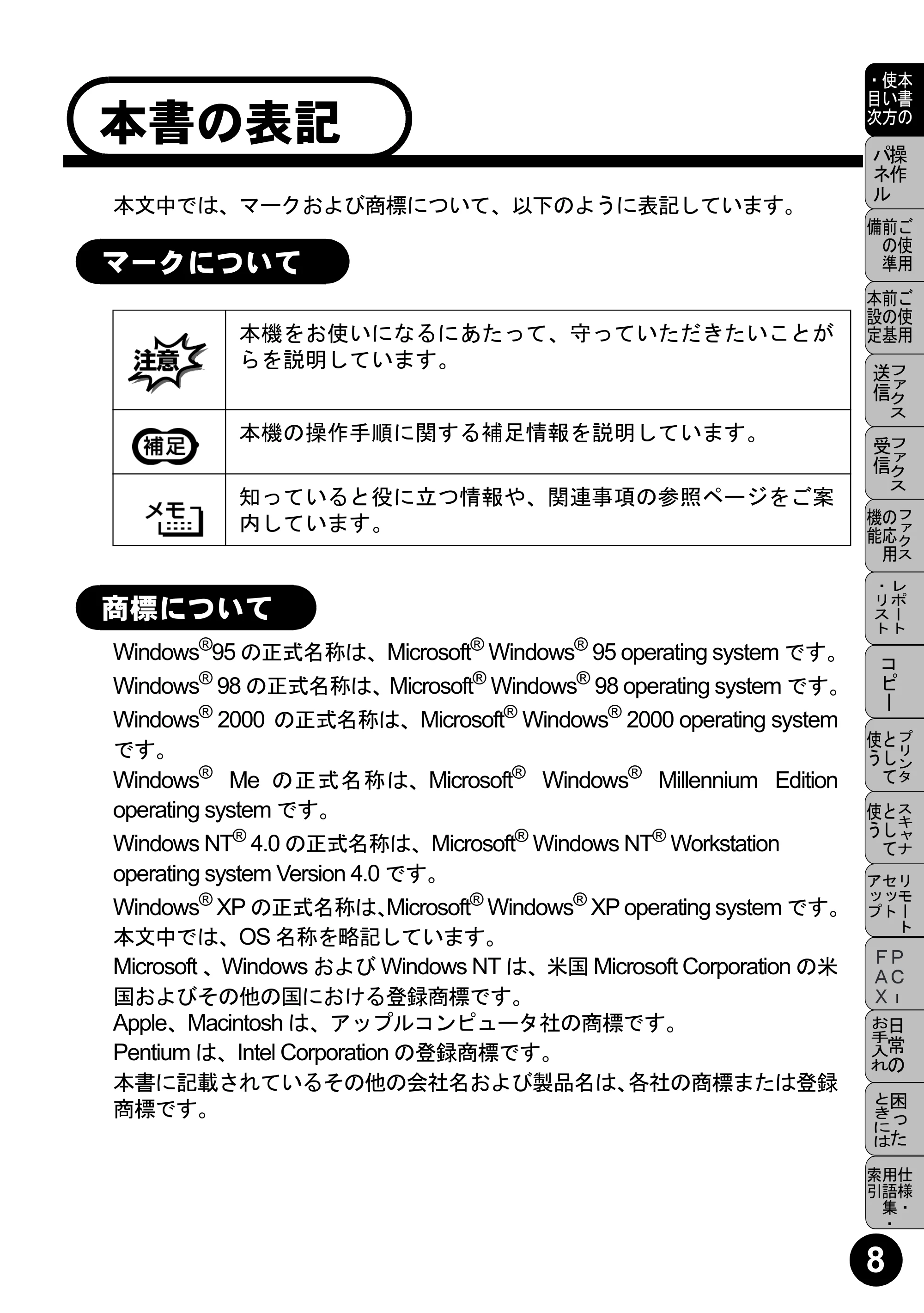 ブラザー MFC-5100J 取扱説明書（本体） — 原本ページ — 9ページ