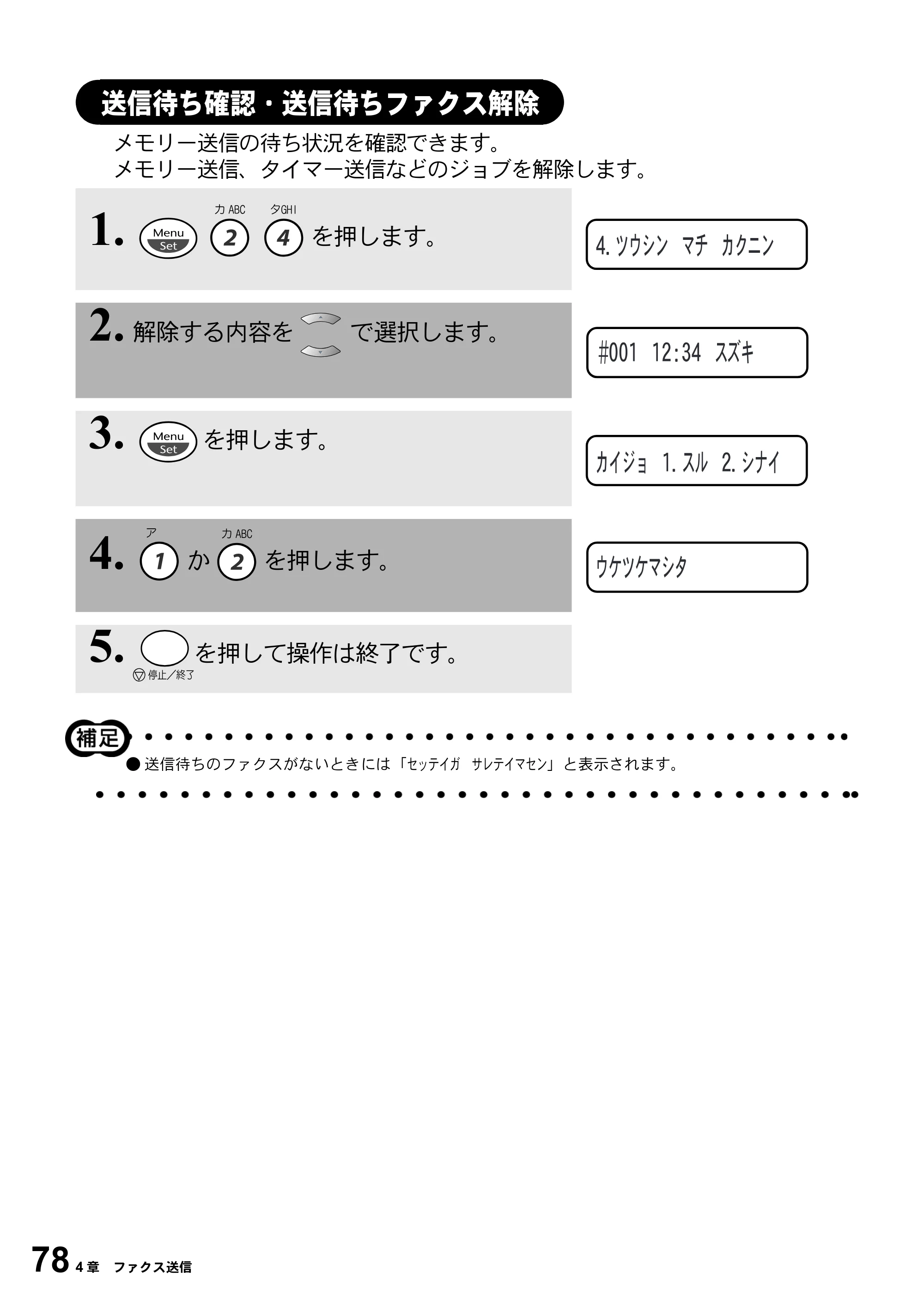 ブラザー MFC-5100J 取扱説明書（本体） — 送信待ち確認・送信待ちファクス解除 — 原本ページ — 92ページ