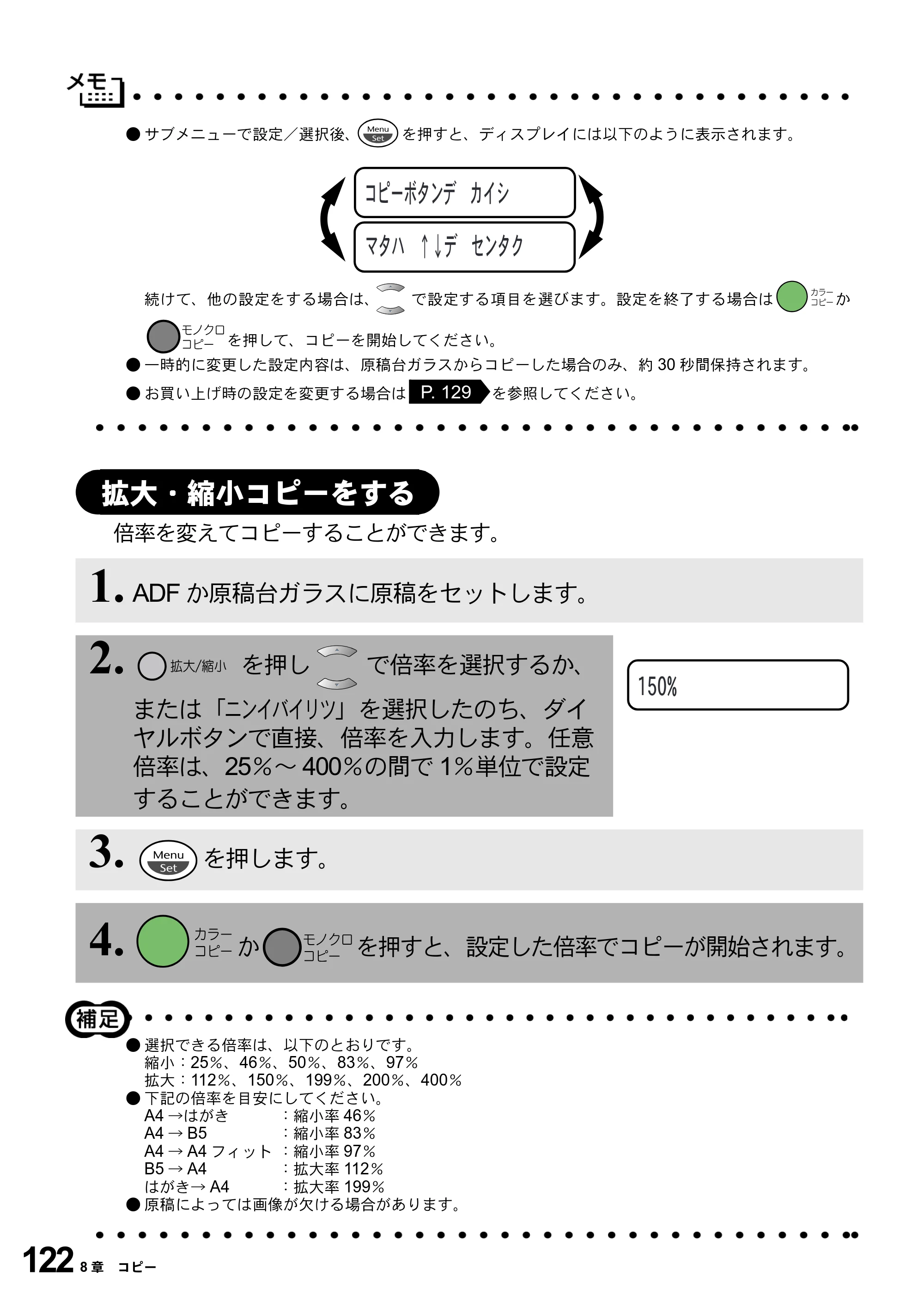 ブラザー MFC-5100J 取扱説明書（本体） — 拡大・縮小コピーをする — 原本ページ — 136ページ