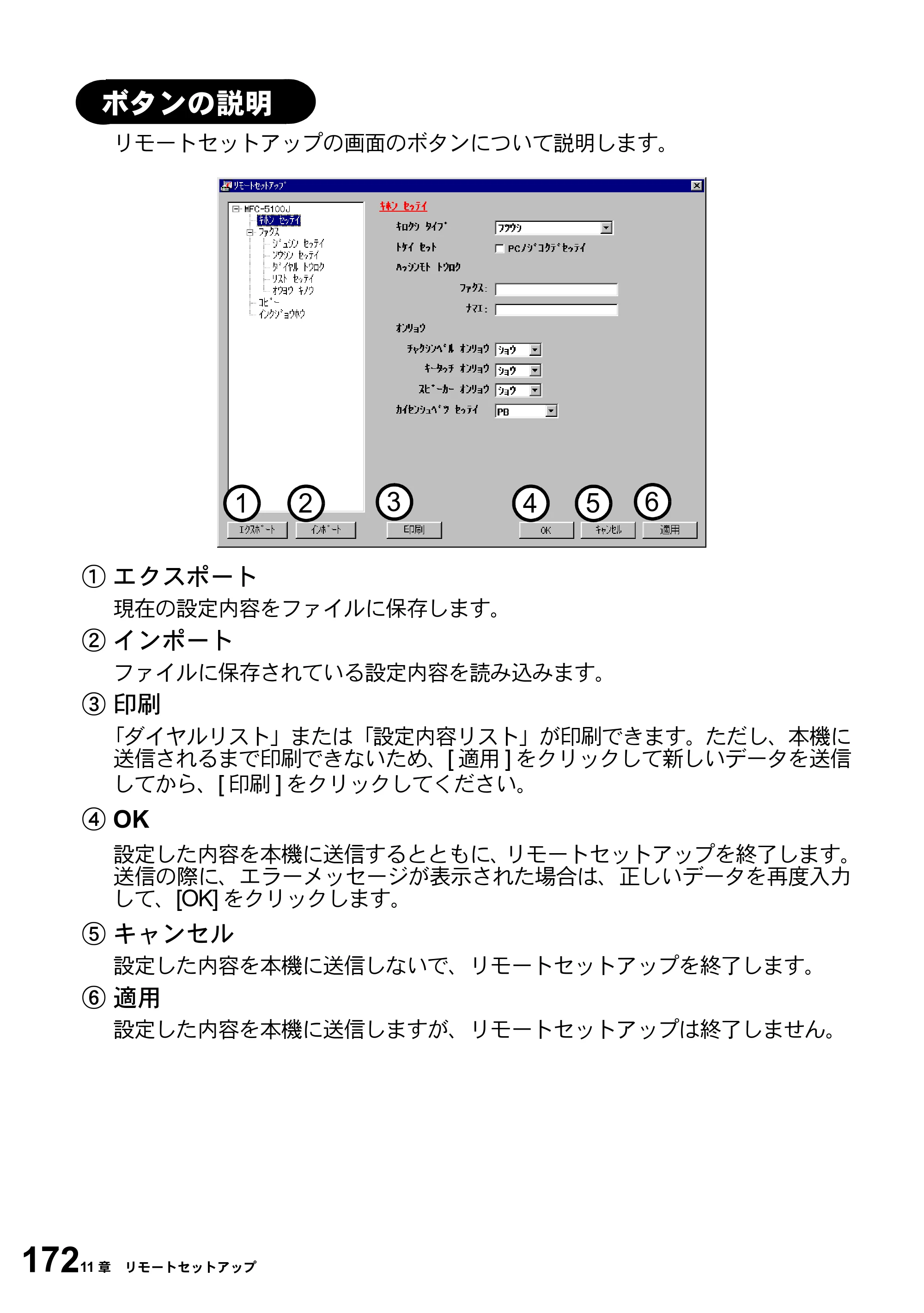 ブラザー MFC-5100J 取扱説明書（本体） — ボタンの説明 — 原本ページ — 186ページ