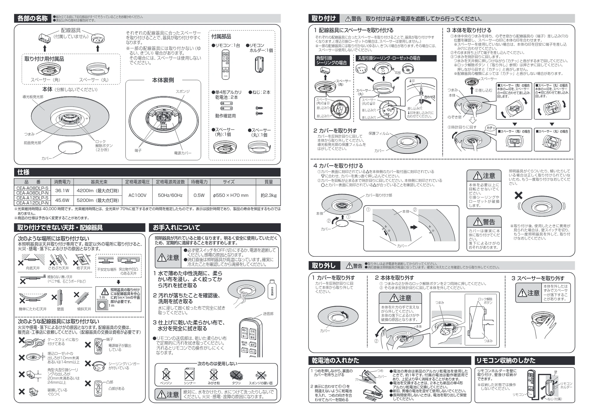 アイリスオーヤマ CEA-A08DLP 取扱説明書 — 原本ページ — 2ページ