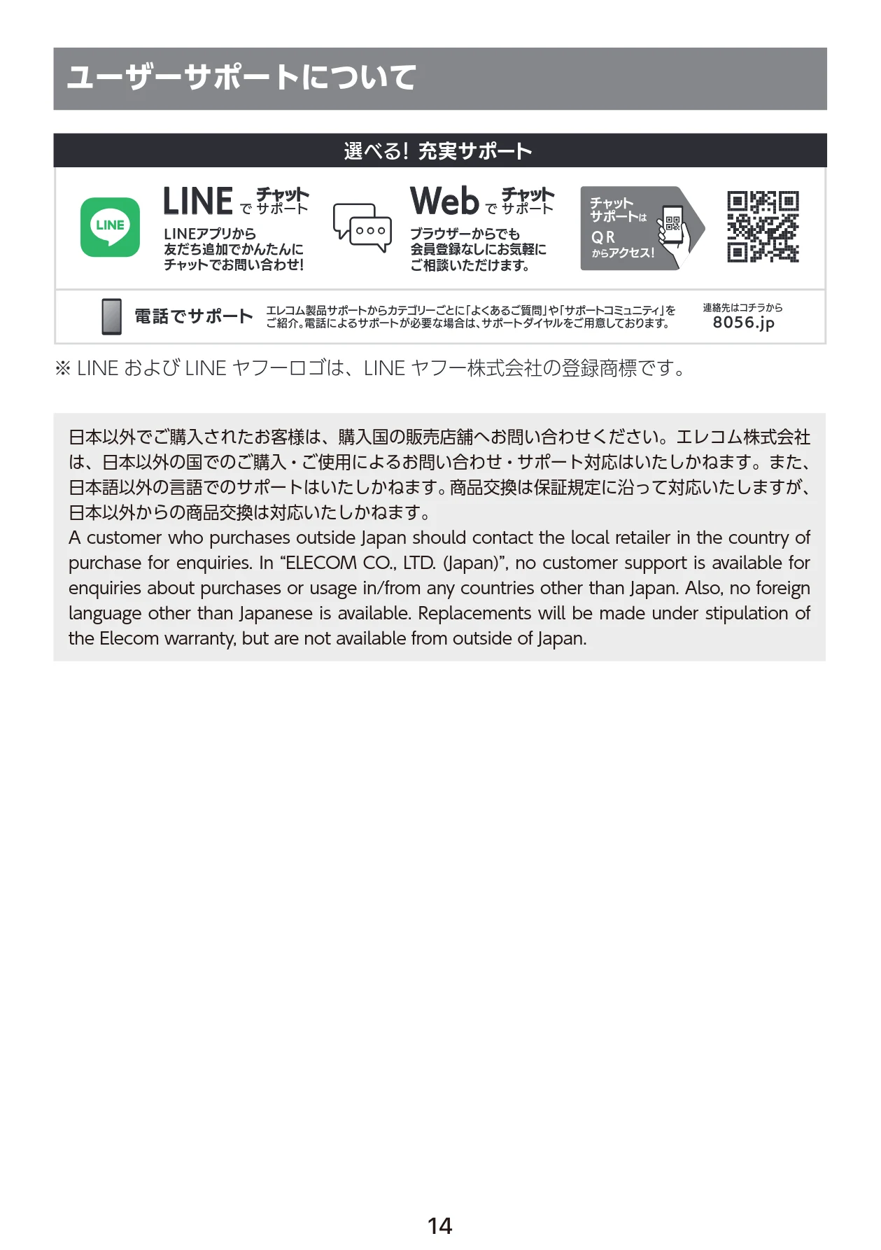 エレコム PET-AF06WH 取扱説明書 — ユーザーサポートについて — 図版 15-1 — 15ページ