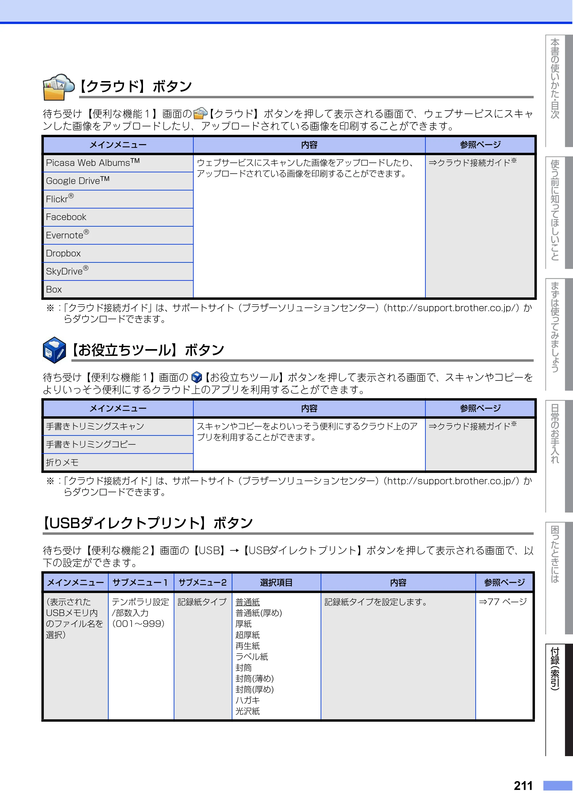 ブラザー MFC-L8650CDW / MFC-L9550CDW ユーザーズガイド ～基本編～ — 原本ページ — 211ページ