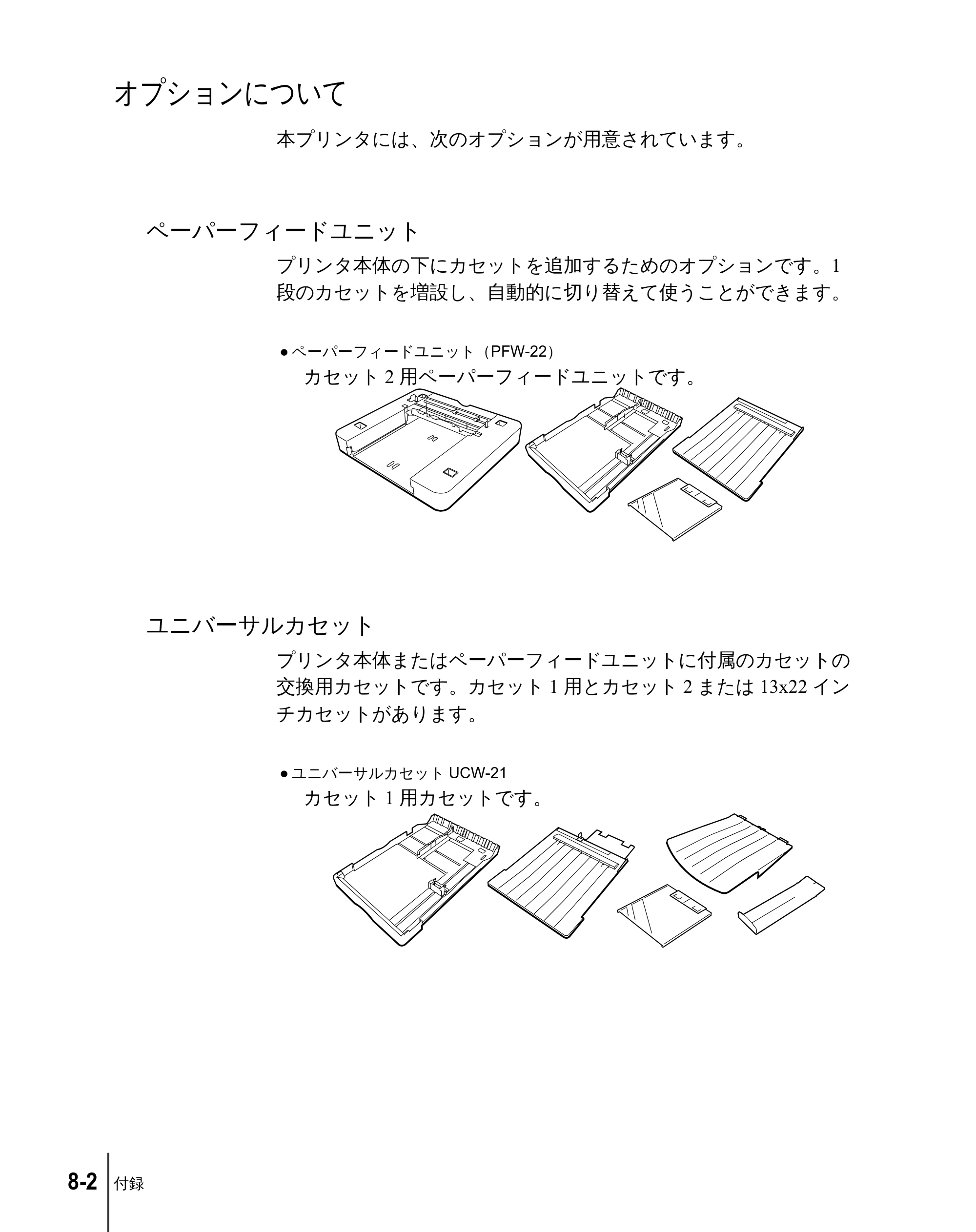 キヤノン W2200 ユーザーズガイド （PDF形式／6.87Mバイト） — オプションについて — 原本ページ — 144ページ