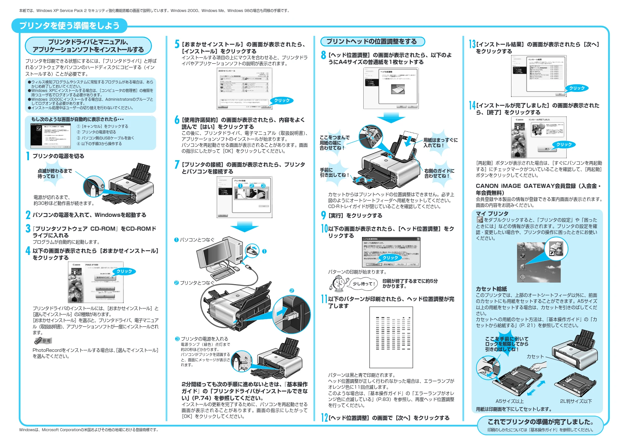 キヤノン PIXUS iP7500 かんたんスタートガイド (Windows版) (PDF形式/3.13Mバイト) — 原本ページ — 2ページ