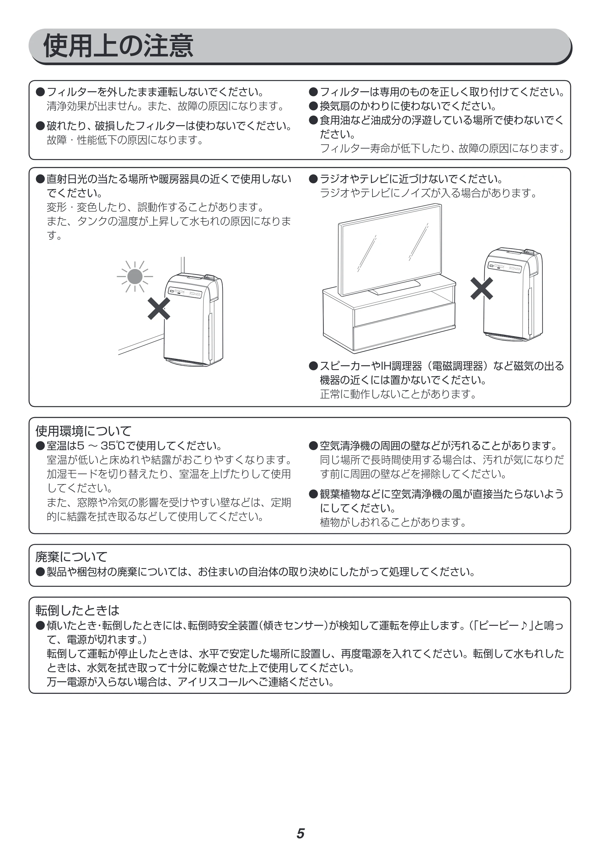 アイリスオーヤマ RHF-251 取扱説明書 — 原本ページ — 5ページ