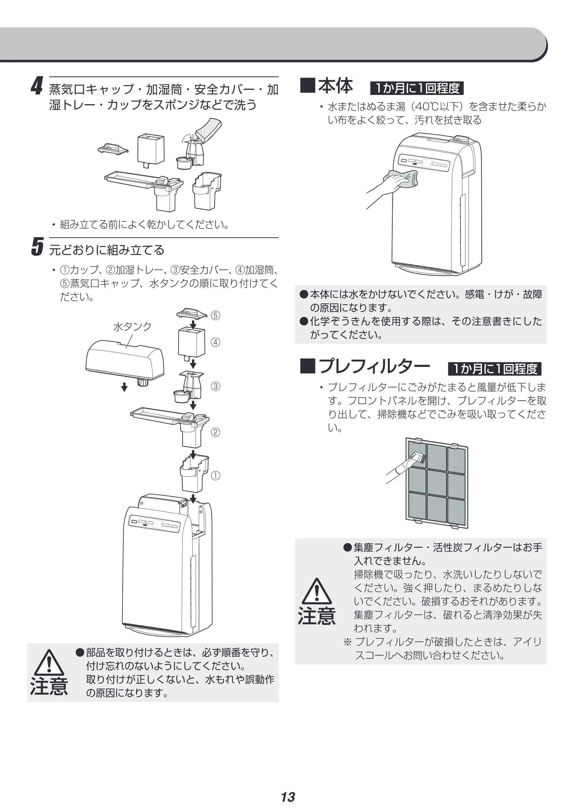 アイリスオーヤマ RHF-251 取扱説明書 — 原本ページ — 13ページ