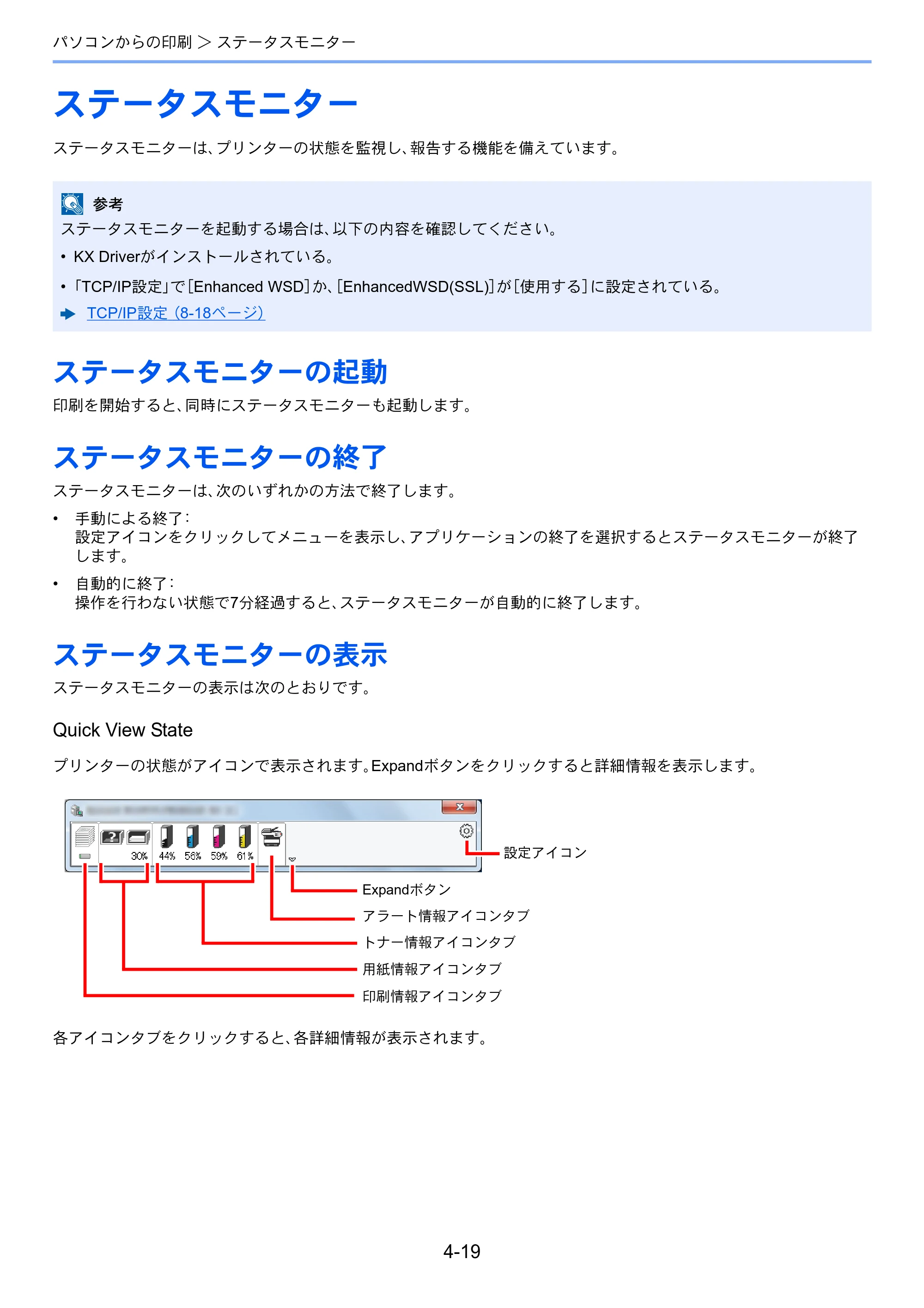 京セラ ECOSYS P7040cdn ECOSYS P7040cdn 使用説明書 — ステータスモニター — 原本ページ — 106ページ