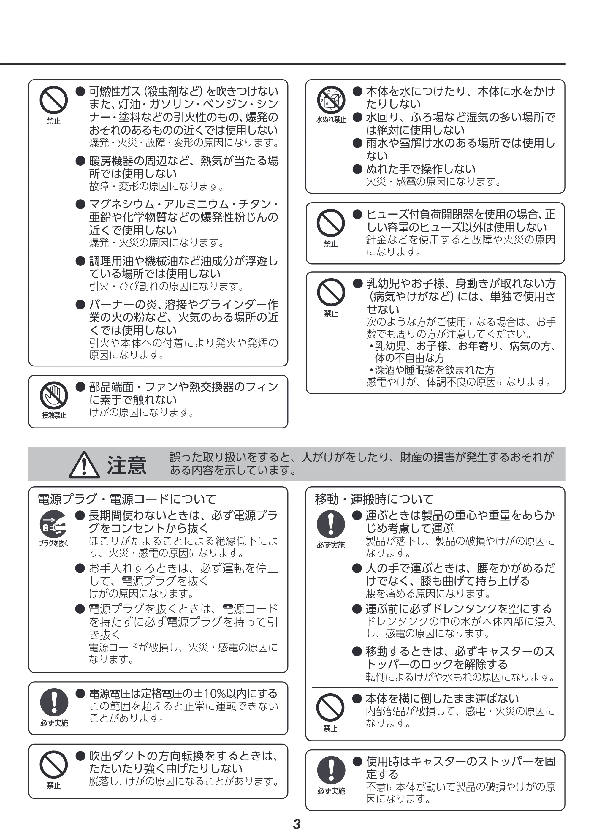アイリスオーヤマ ISAC-2501U 取扱説明書 — 原本ページ — 3ページ