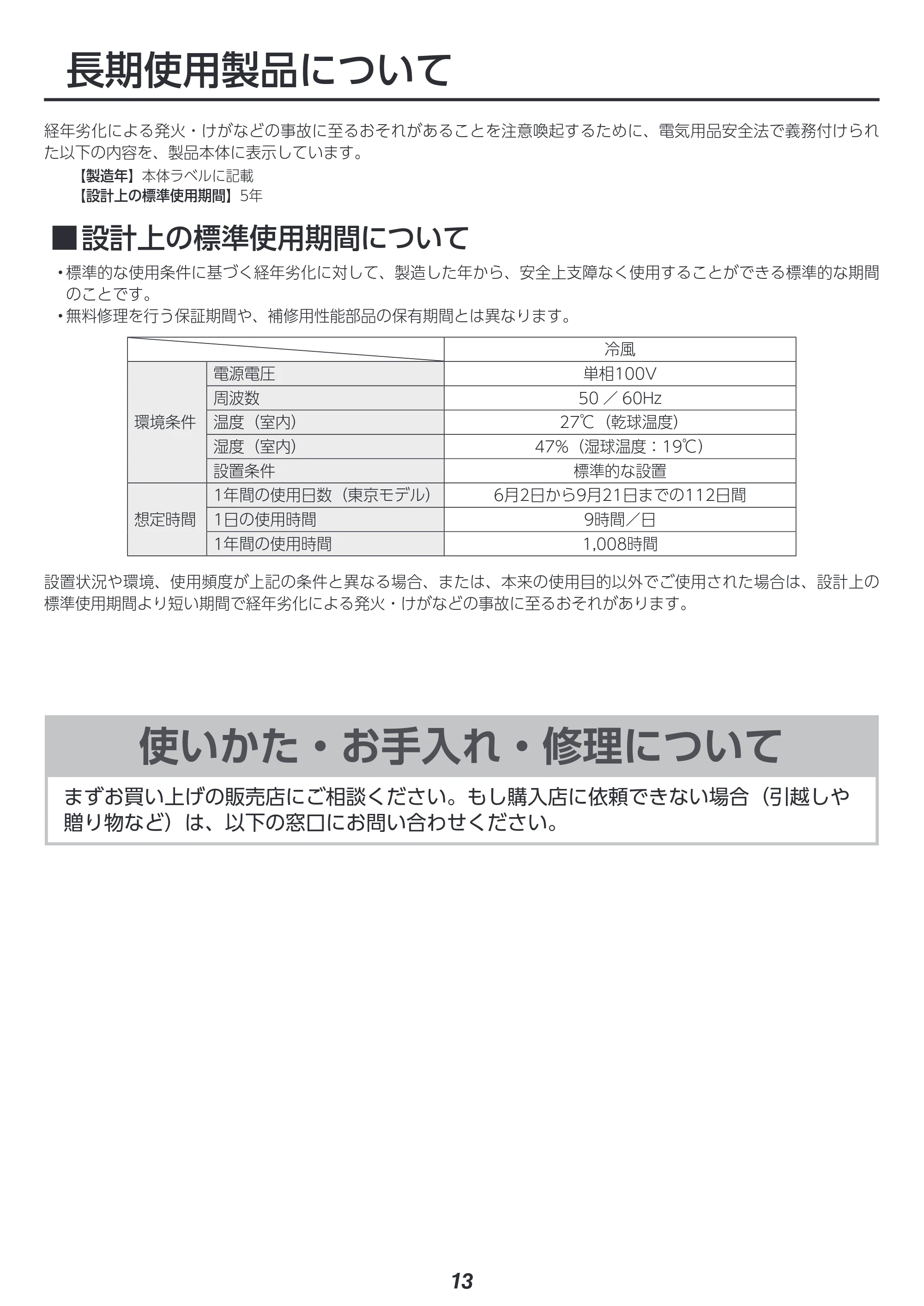 アイリスオーヤマ ISAC-2501U 取扱説明書 — 原本ページ — 13ページ