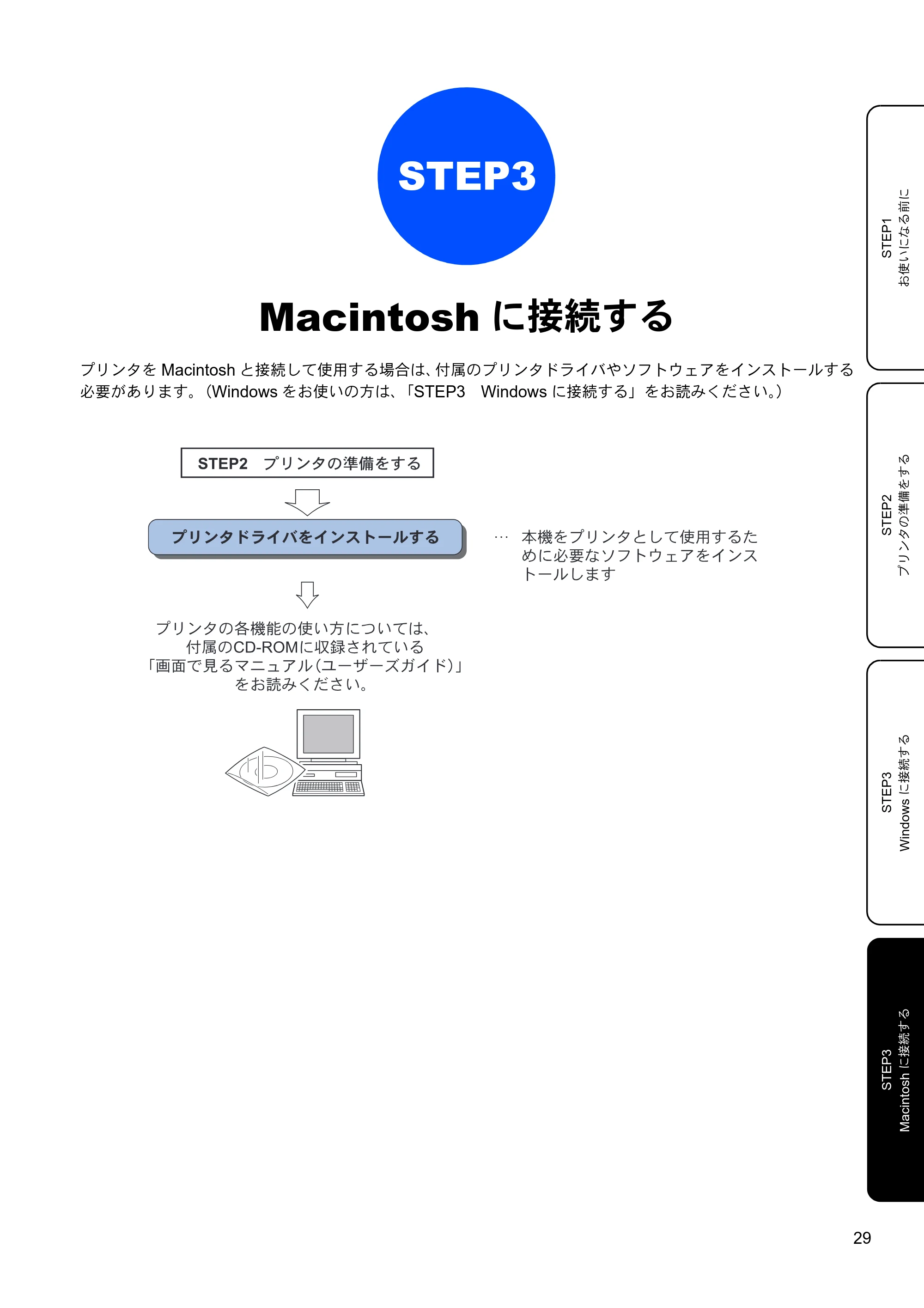 ブラザー HL-5240 / HL-5250DN かんたん設置ガイド — Macintoshに接続する — 原本ページ — 31ページ