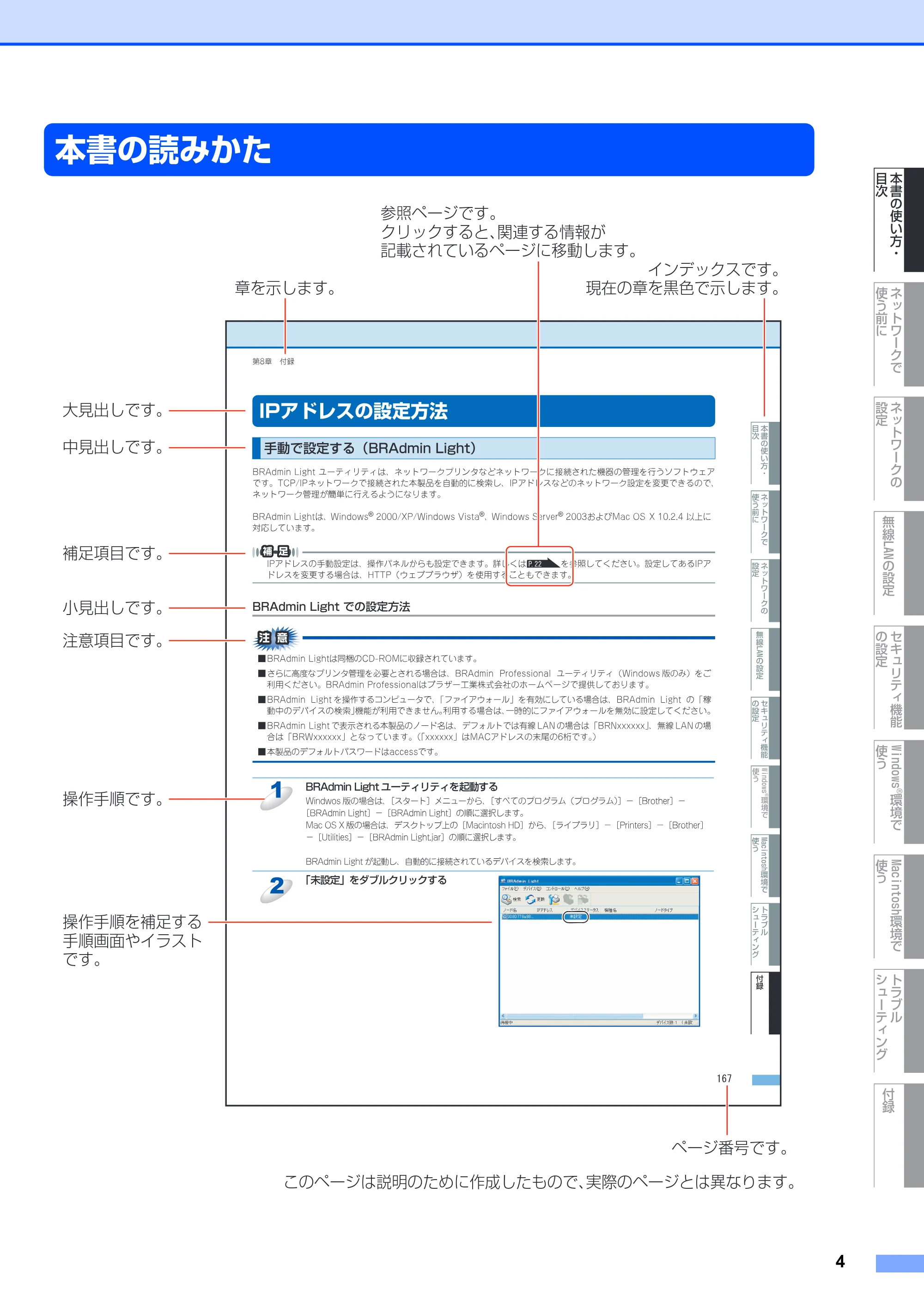 ブラザー MFC-9640CW / MFC-9840CDW ネットワーク取扱説明書 — 本書の読みかた — 原本ページ — 5ページ