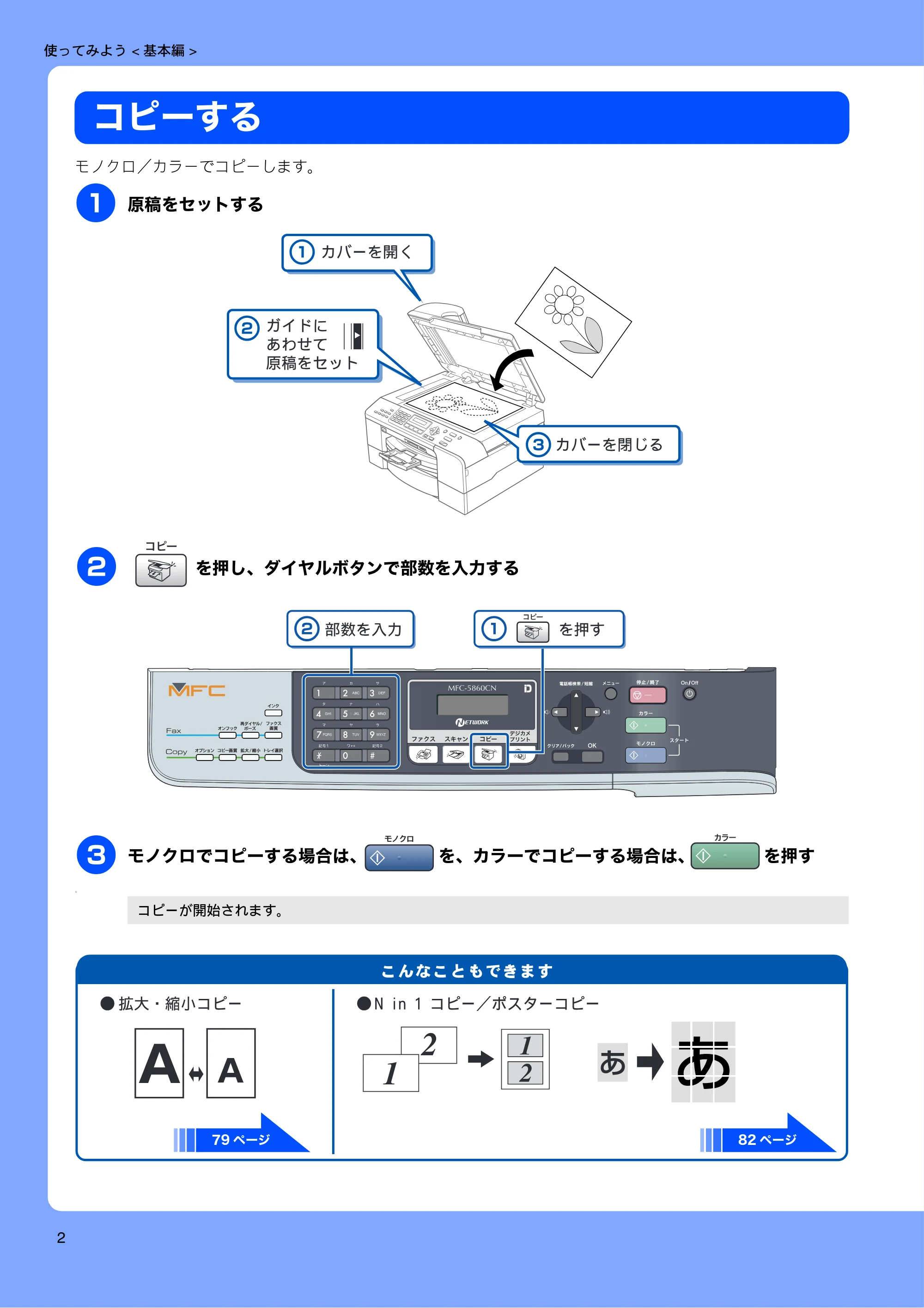 ブラザー MFC-5860CN 取扱説明書（本体） — コピーする — 原本ページ — 4ページ