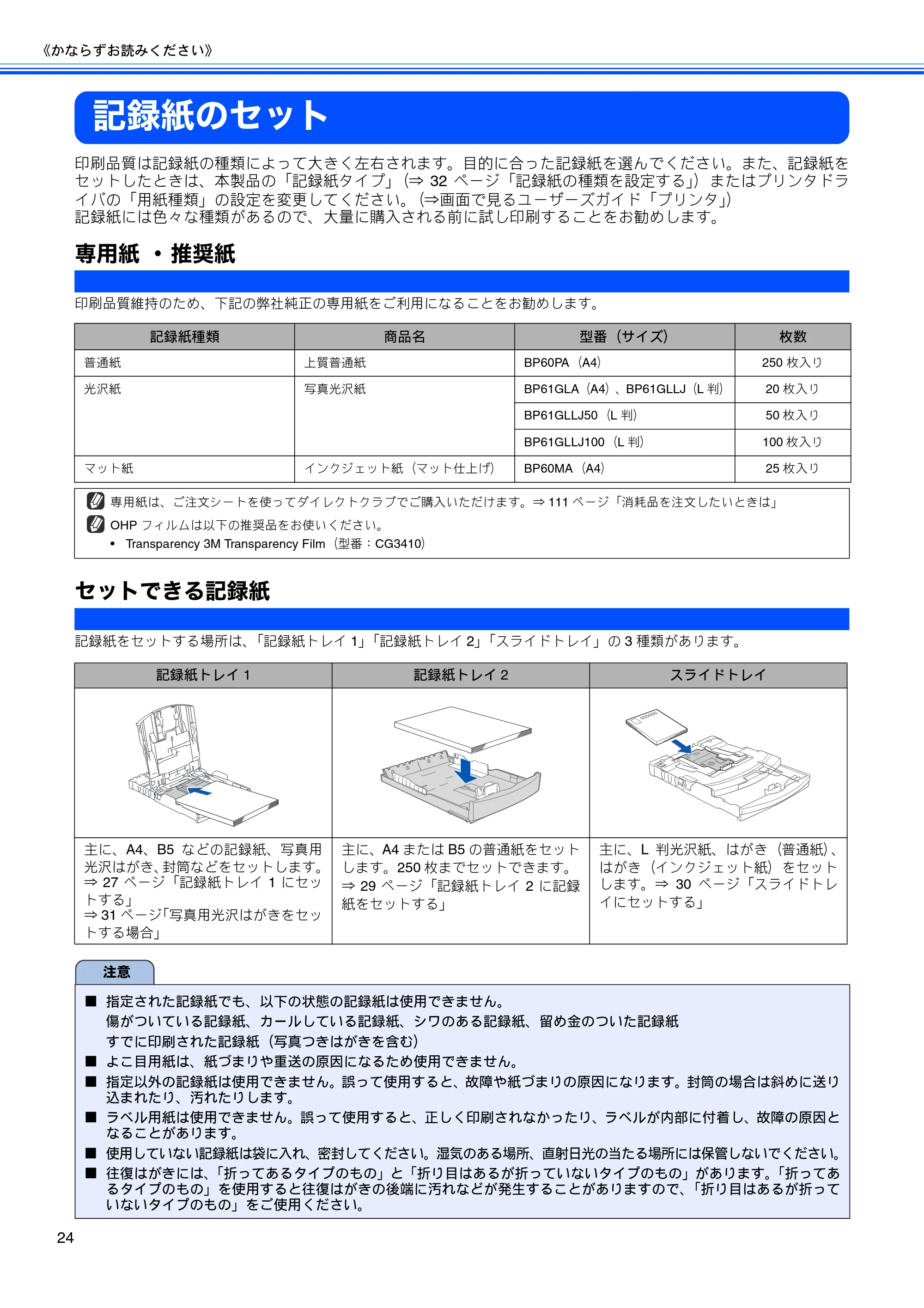 ブラザー MFC-5860CN 取扱説明書（本体） — 記録紙のセット — 原本ページ — 26ページ