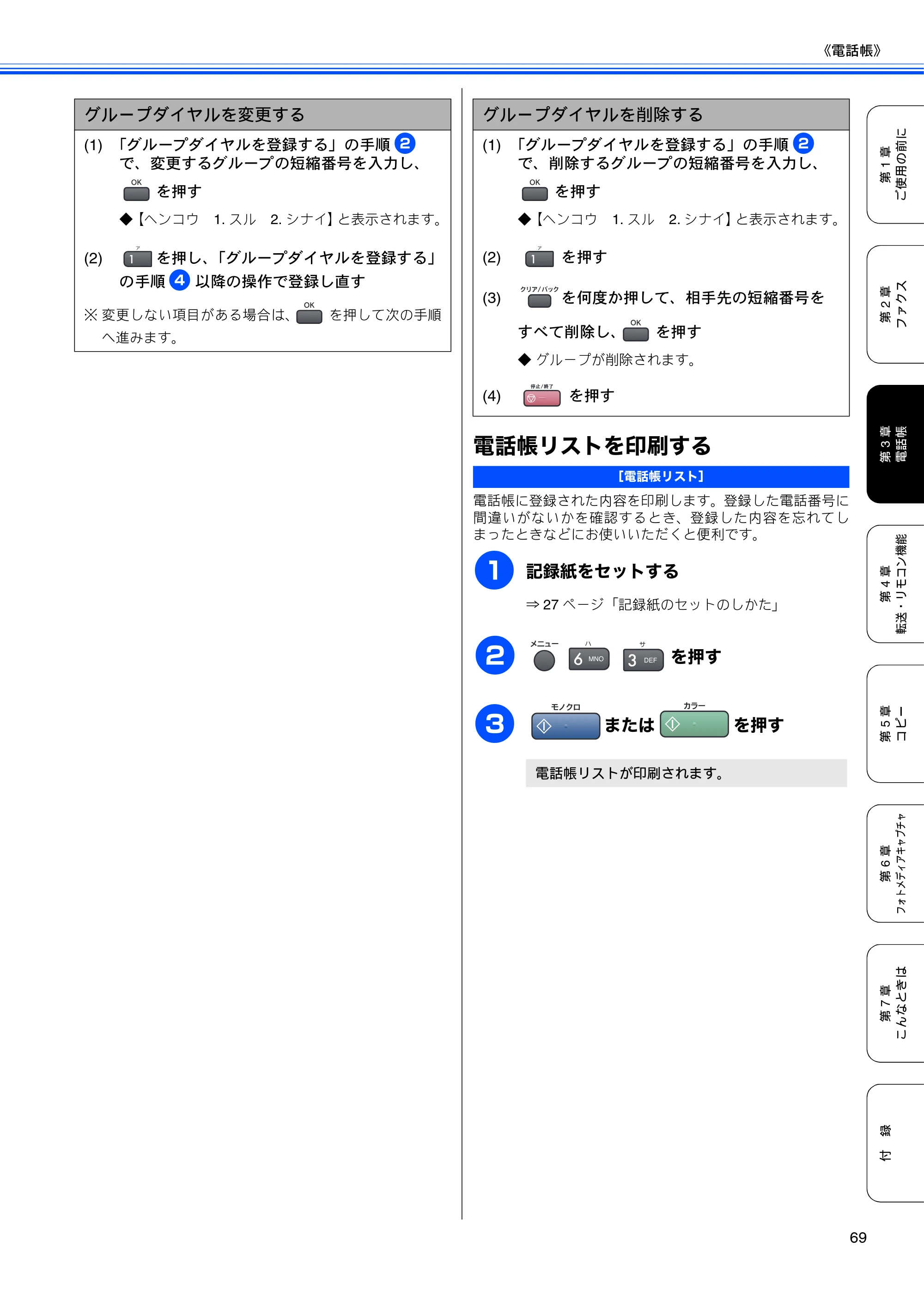 ブラザー MFC-5860CN 取扱説明書（本体） — 電話帳リストを印刷する — 原本ページ — 71ページ