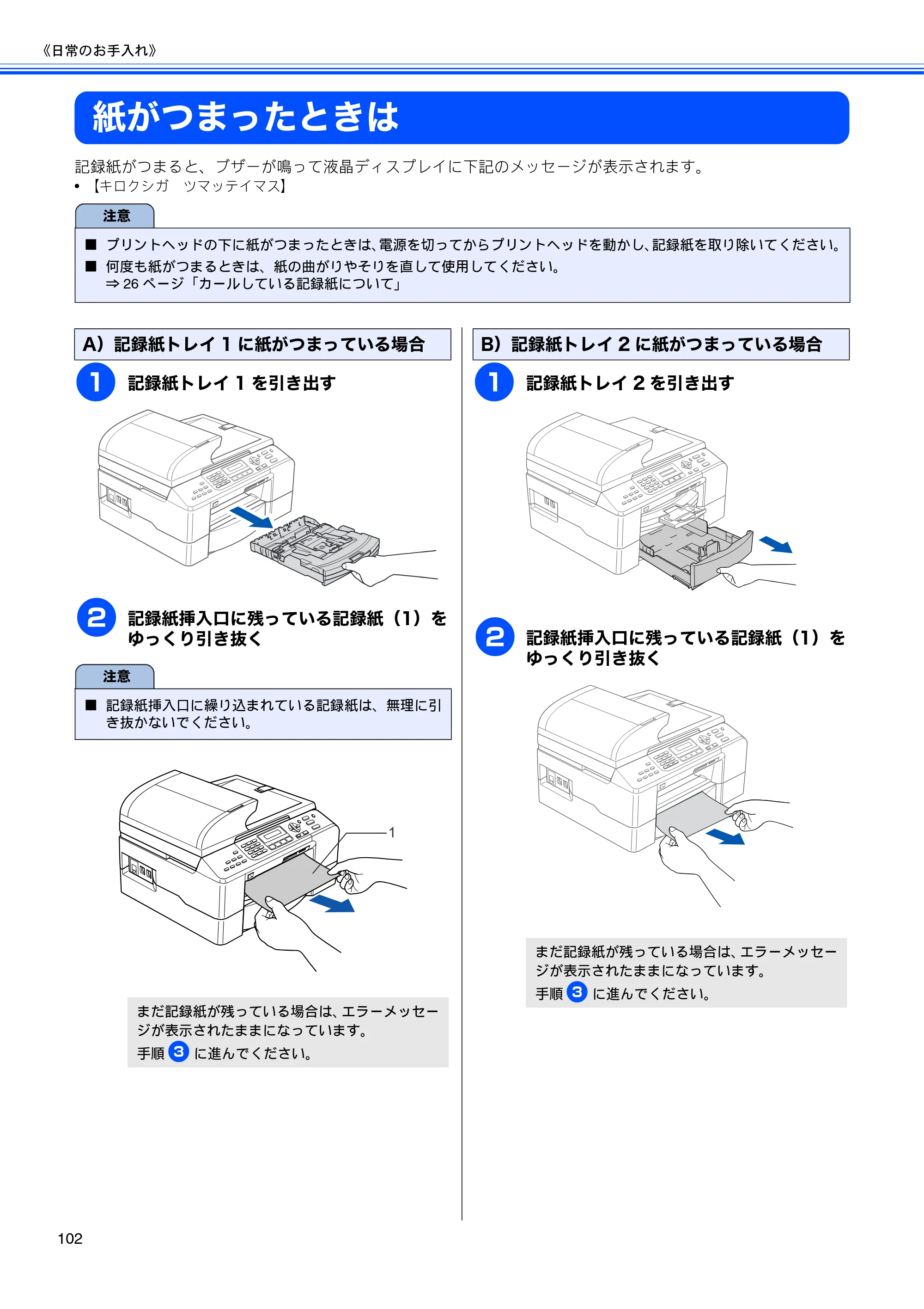 ブラザー MFC-5860CN 取扱説明書（本体） — 紙がつまったときは — 原本ページ — 104ページ