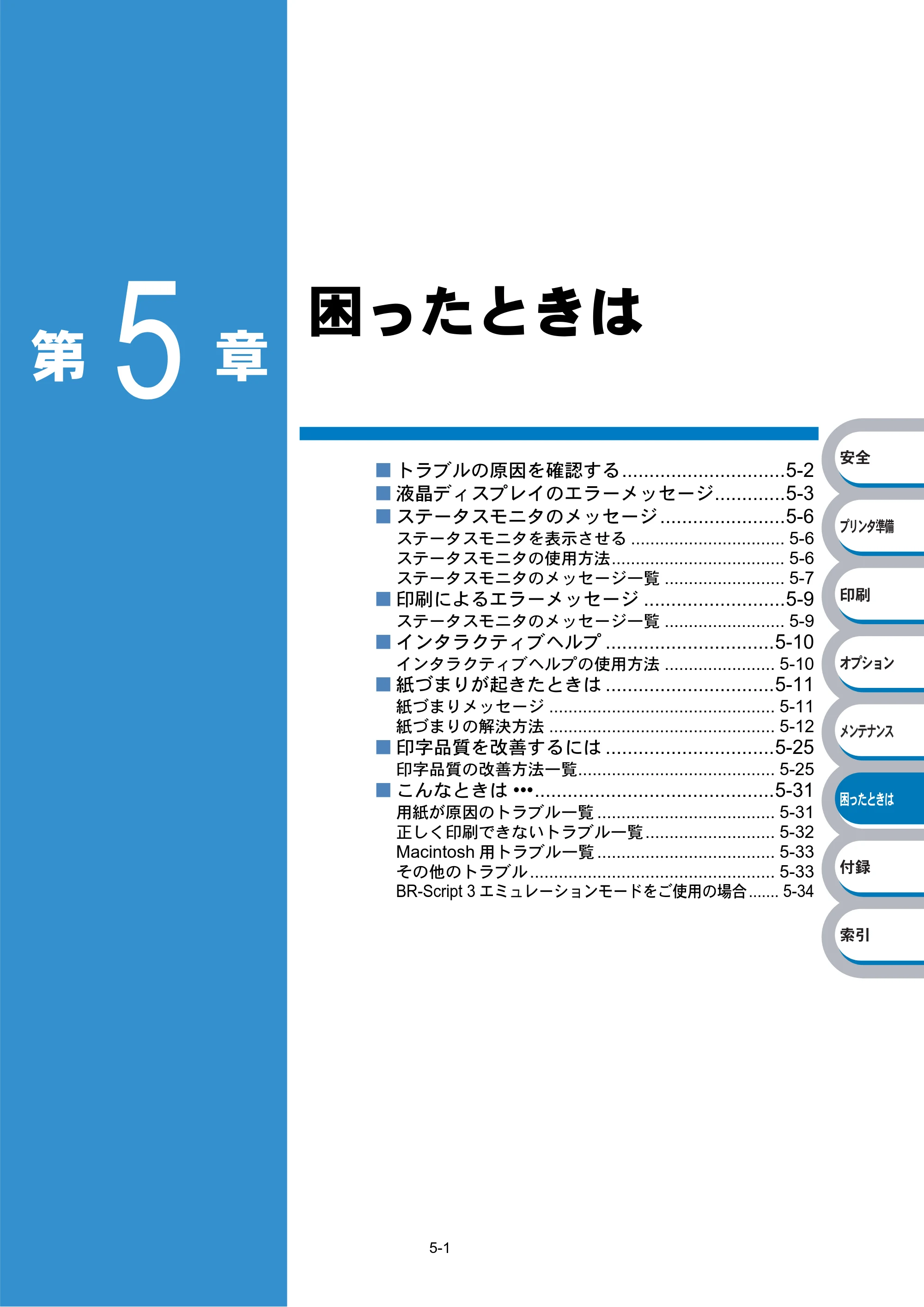 ブラザー HL-5270DN / HL-5280DW 取扱説明書（本体） — 困ったときは — 原本ページ — 169ページ