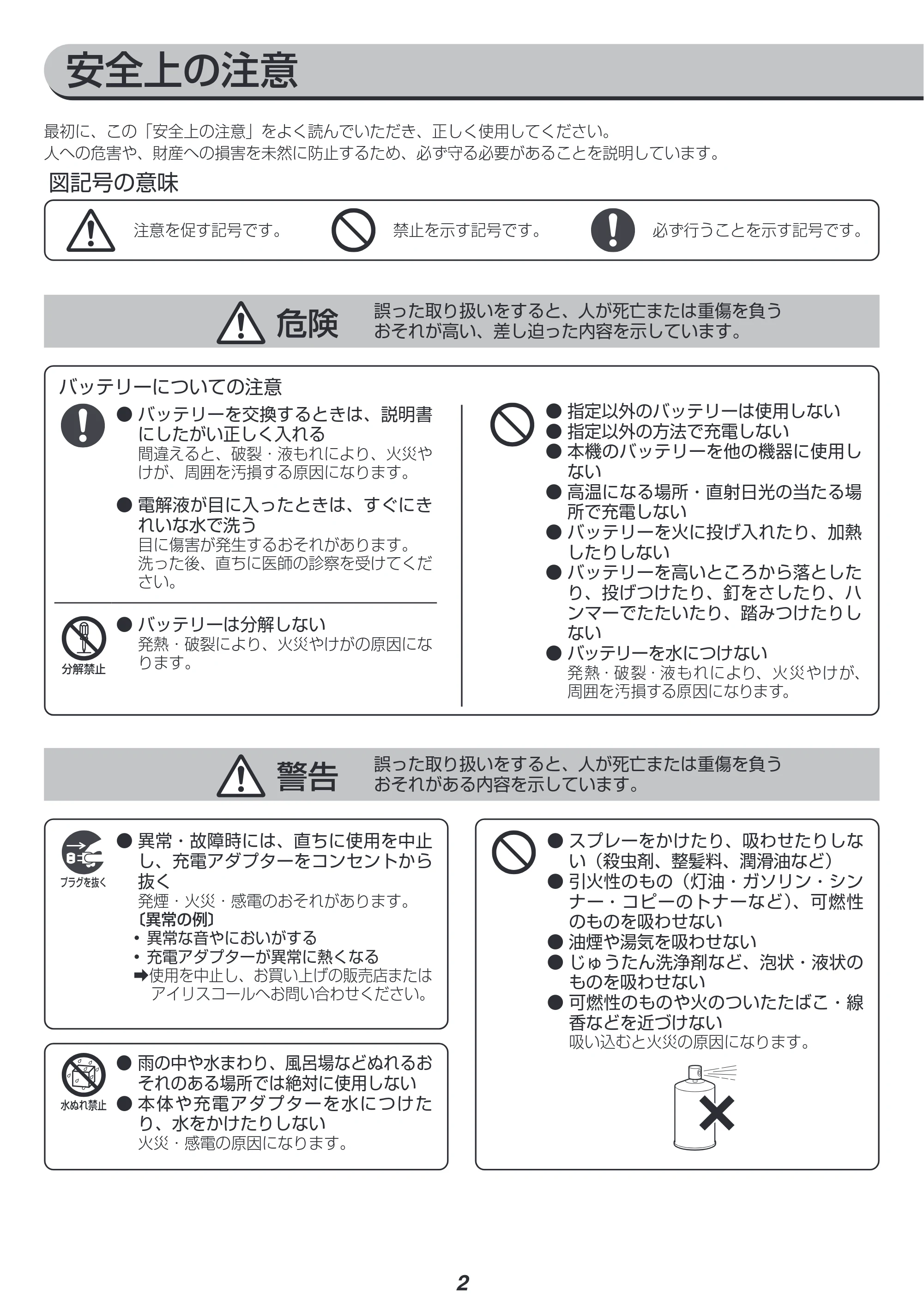アイリスオーヤマ IC-SLDCP12 取扱説明書 — 原本ページ — 2ページ