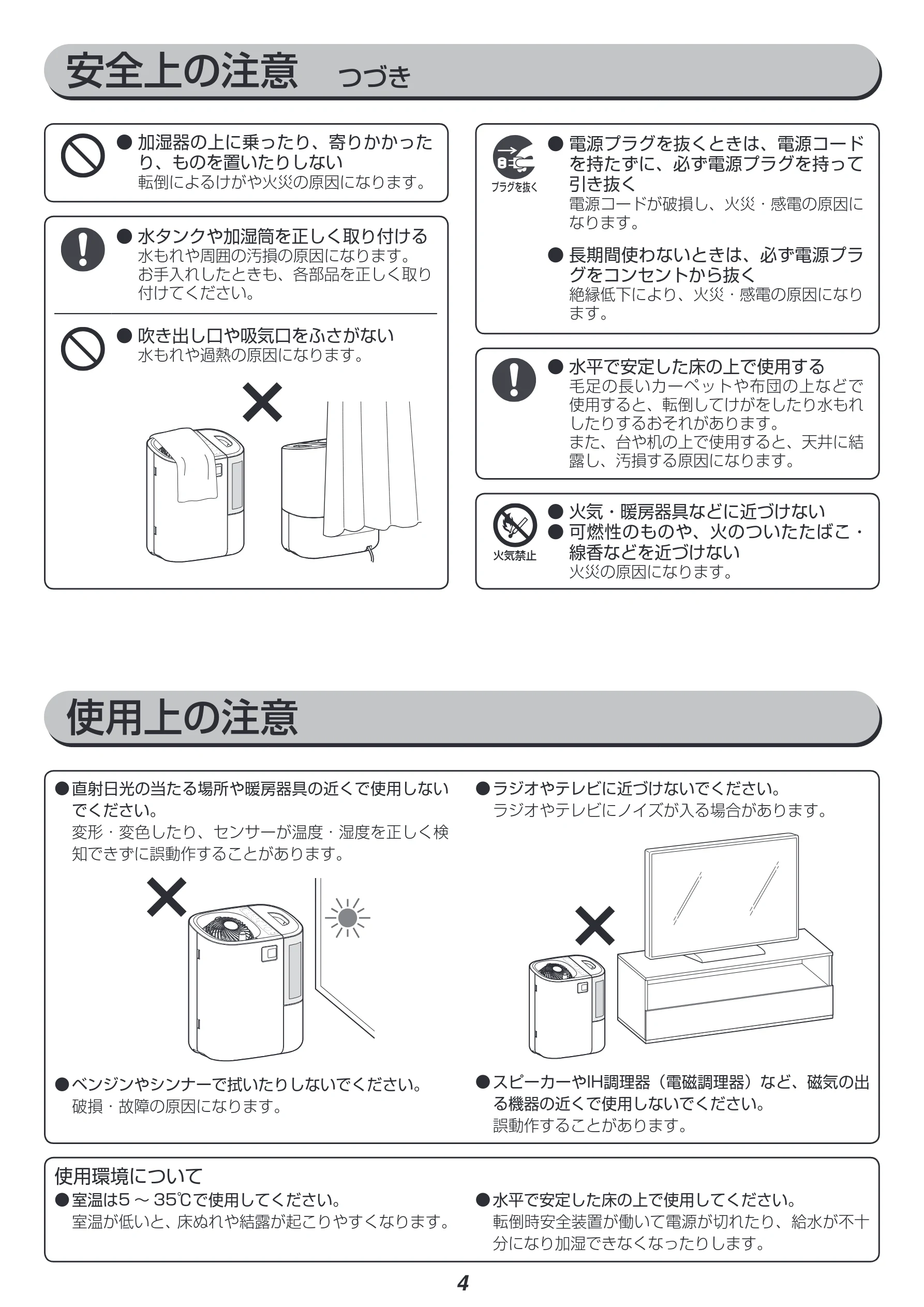 アイリスオーヤマ RCK-5519 取扱説明書 — 安全上の注意 つづき — 図版 4-1 — 4ページ