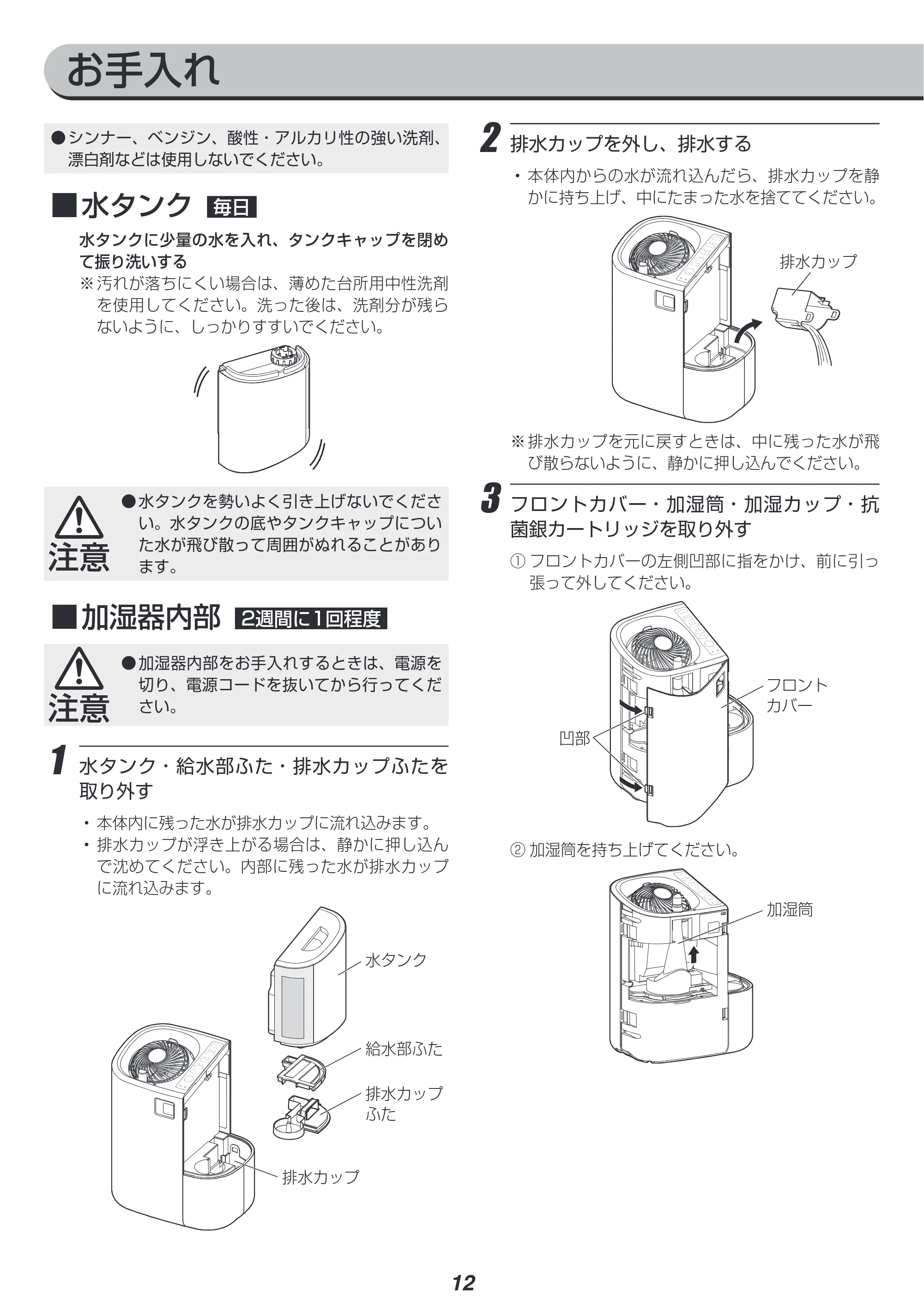 アイリスオーヤマ RCK-5519 取扱説明書 — お手入れ — 原本ページ — 12ページ