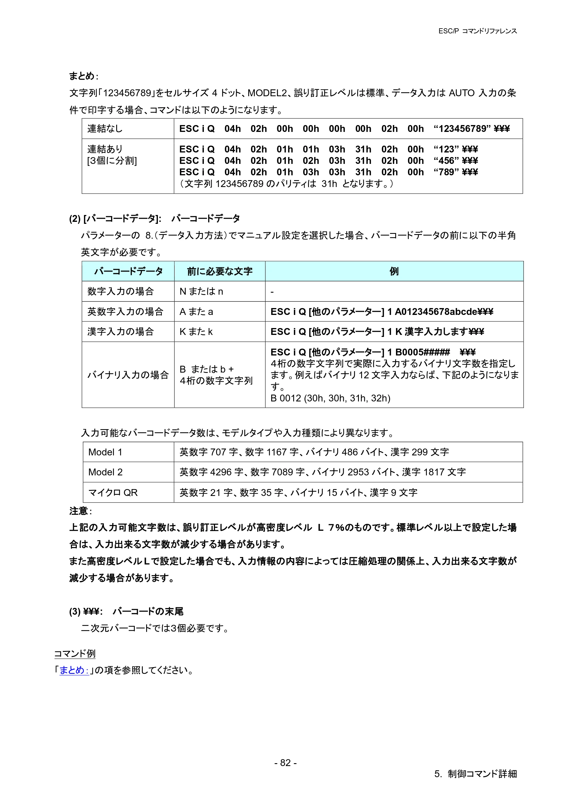 ブラザー RJ-4030 / RJ-4030Ai / RJ-4040 ESC/Pコマンドリファレンス — 原本ページ — 88ページ