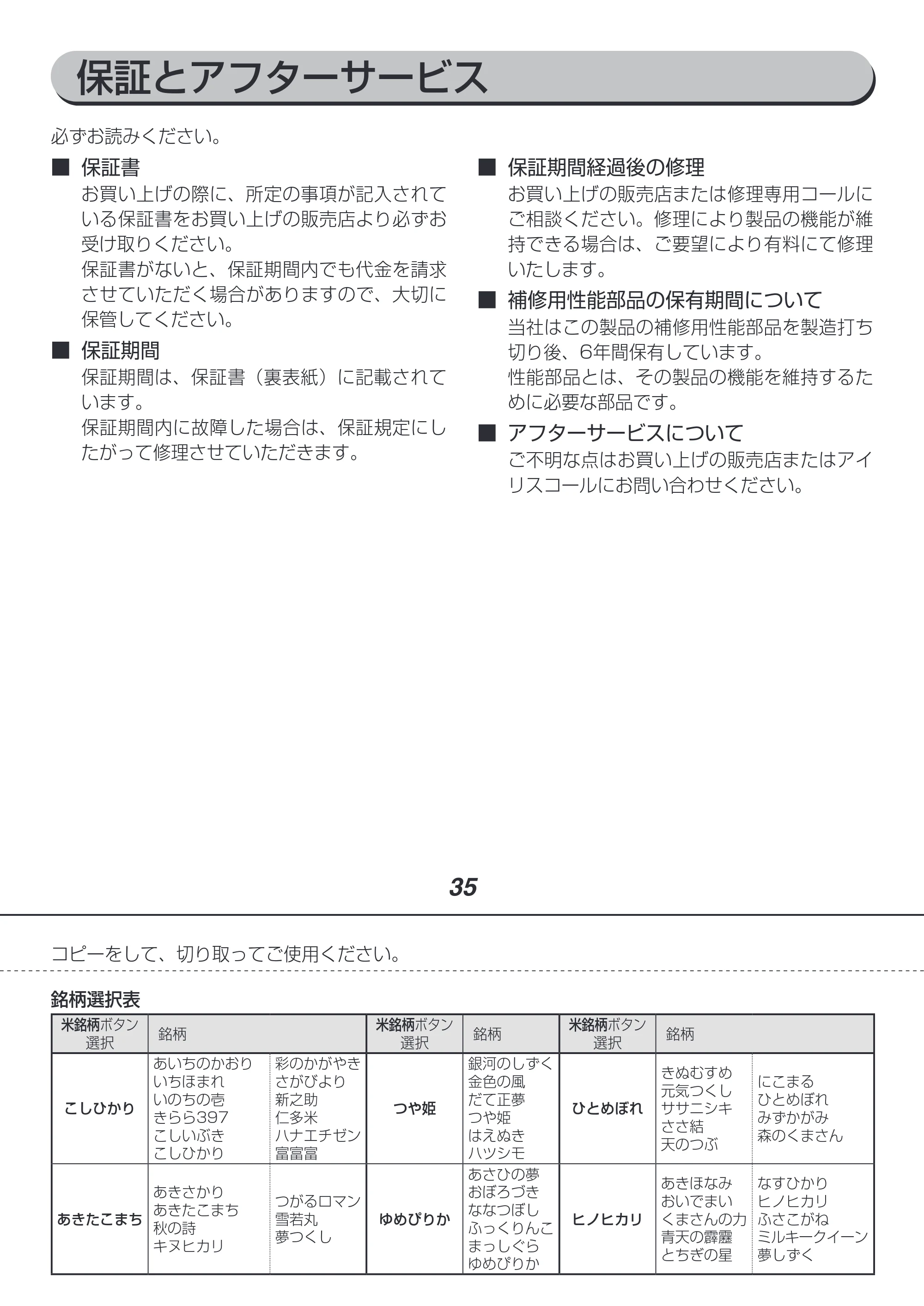 アイリスオーヤマ RC-IL50 取扱説明書 — 原本ページ — 35ページ