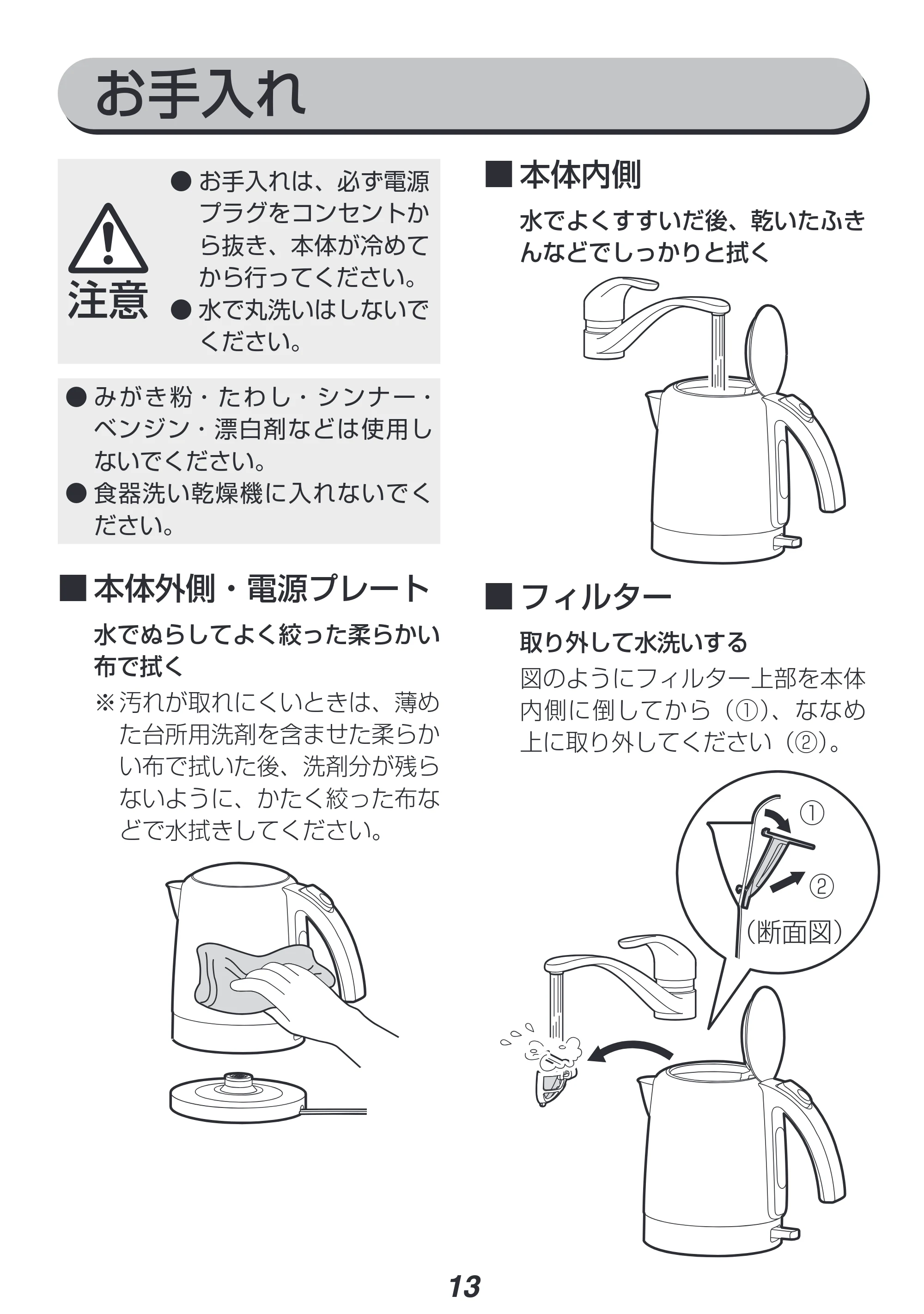 アイリスオーヤマ WLIKE-D1000 取扱説明書 — 原本ページ — 13ページ