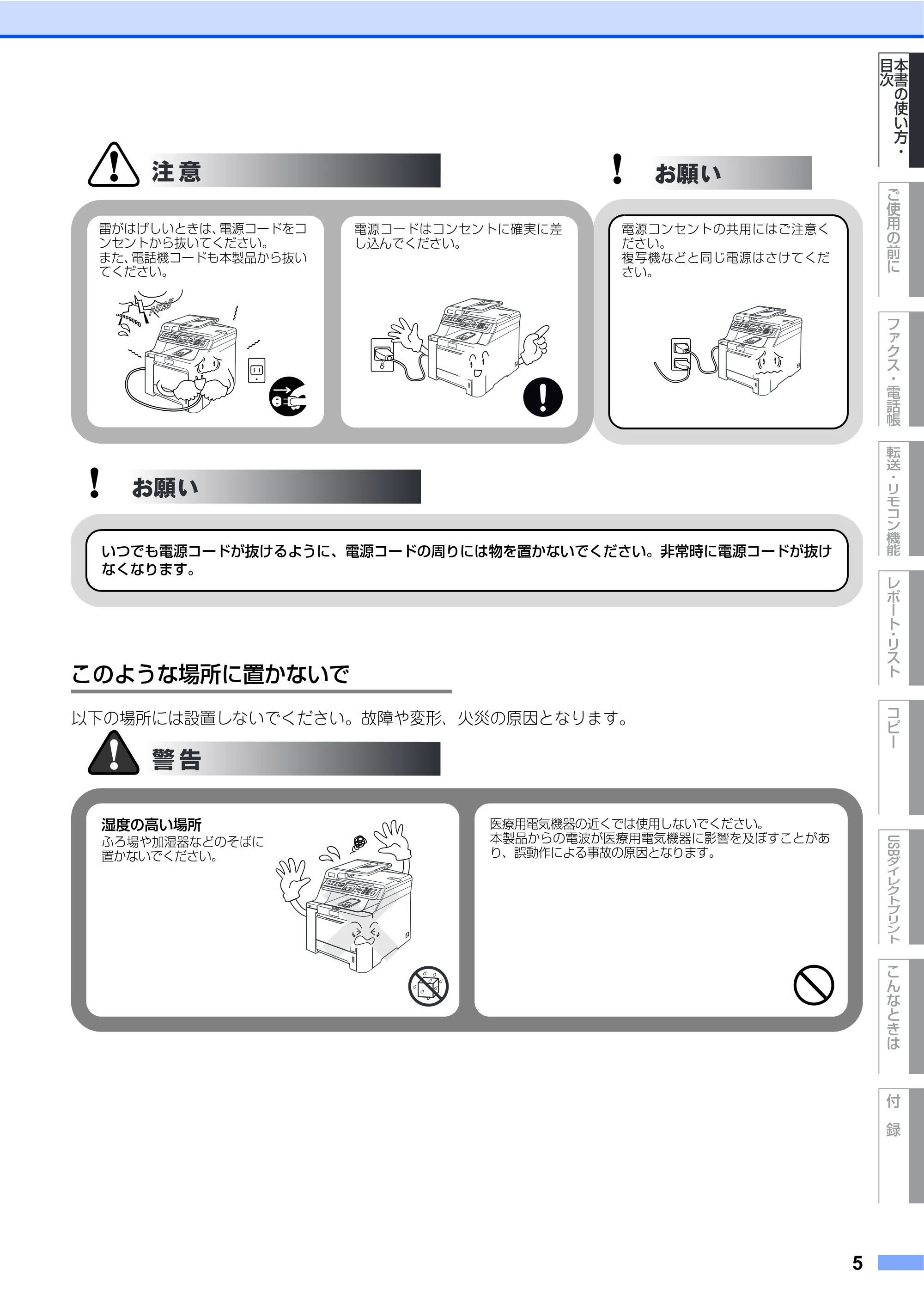 ブラザー MFC-9440CN 取扱説明書(本体) — 原本ページ — 5ページ