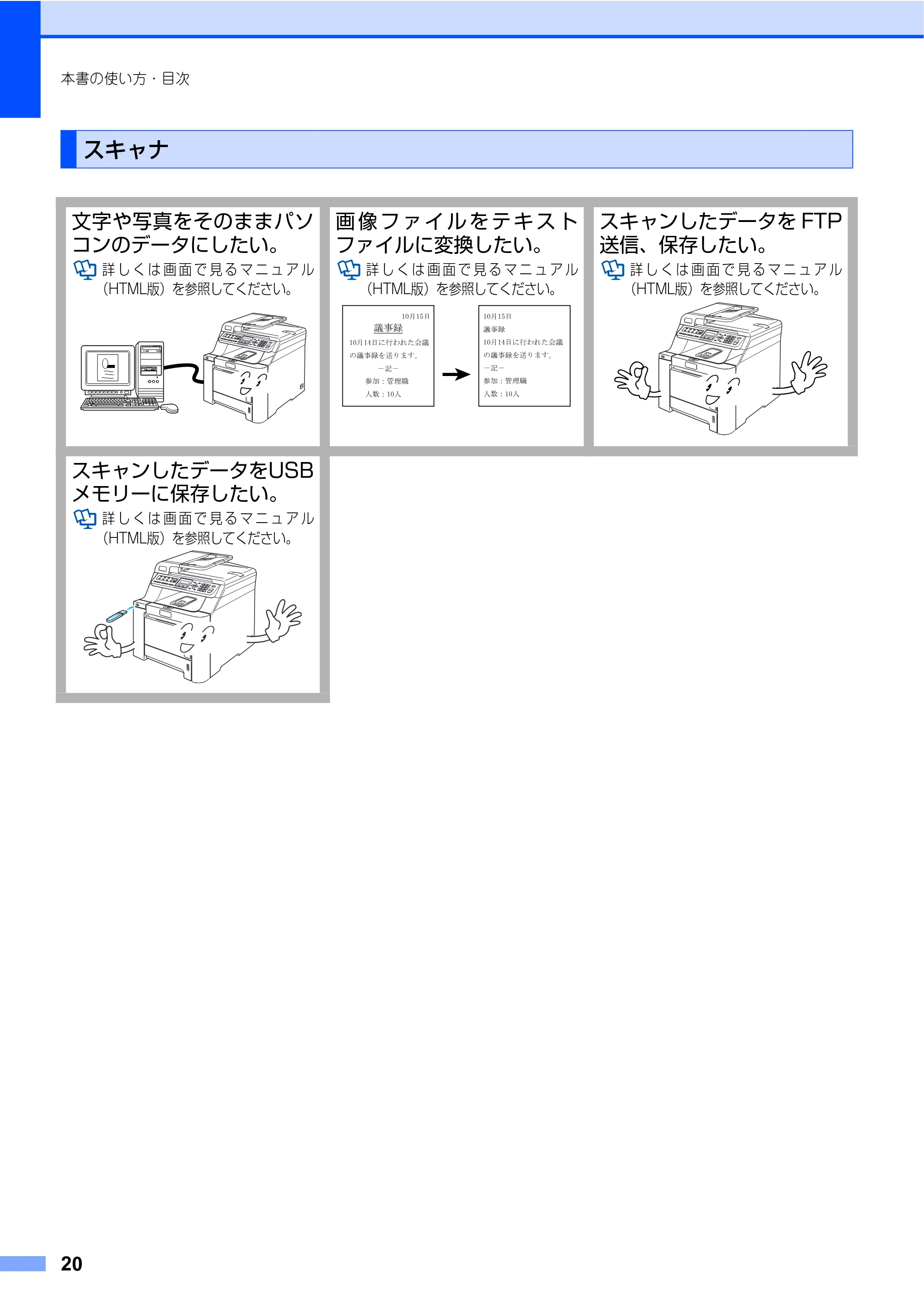 ブラザー MFC-9440CN 取扱説明書(本体) — スキャナ — 原本ページ — 20ページ