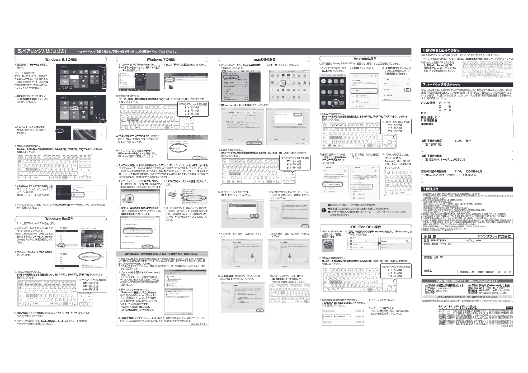 サンワサプライ SKB-BT38BK 取扱説明書 — 原本ページ — 2ページ