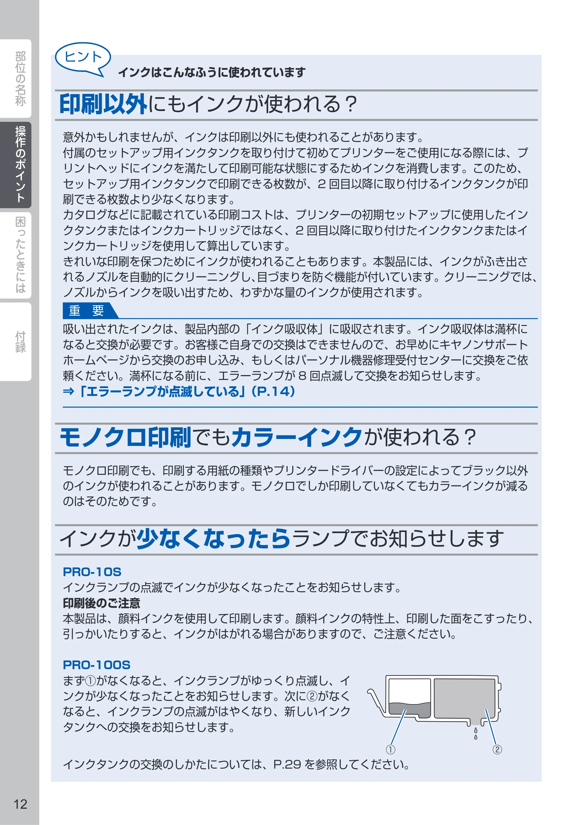 キヤノン PIXUS PRO-10S / PIXUS PRO-100S PIXUS早わかり（PDF：3.41MB） — 原本ページ — 14ページ