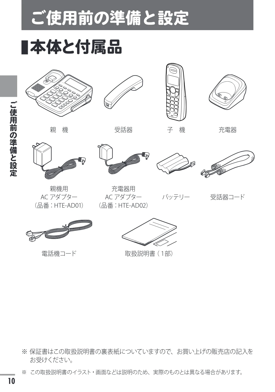 日立 HTE-311 取扱説明書 — ご使用前の準備と設定 — 図版 10-1 — 10ページ