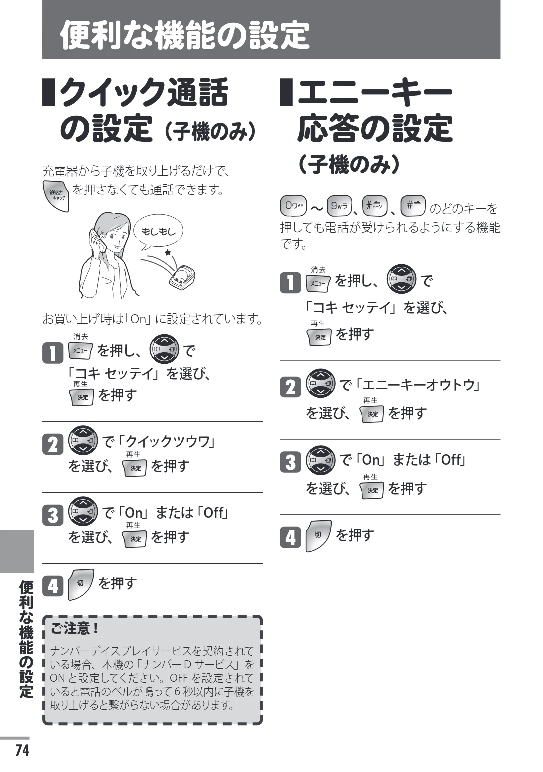 日立 HTE-311 取扱説明書 — 便利な機能の設定 — 図版 74-1 — 74ページ