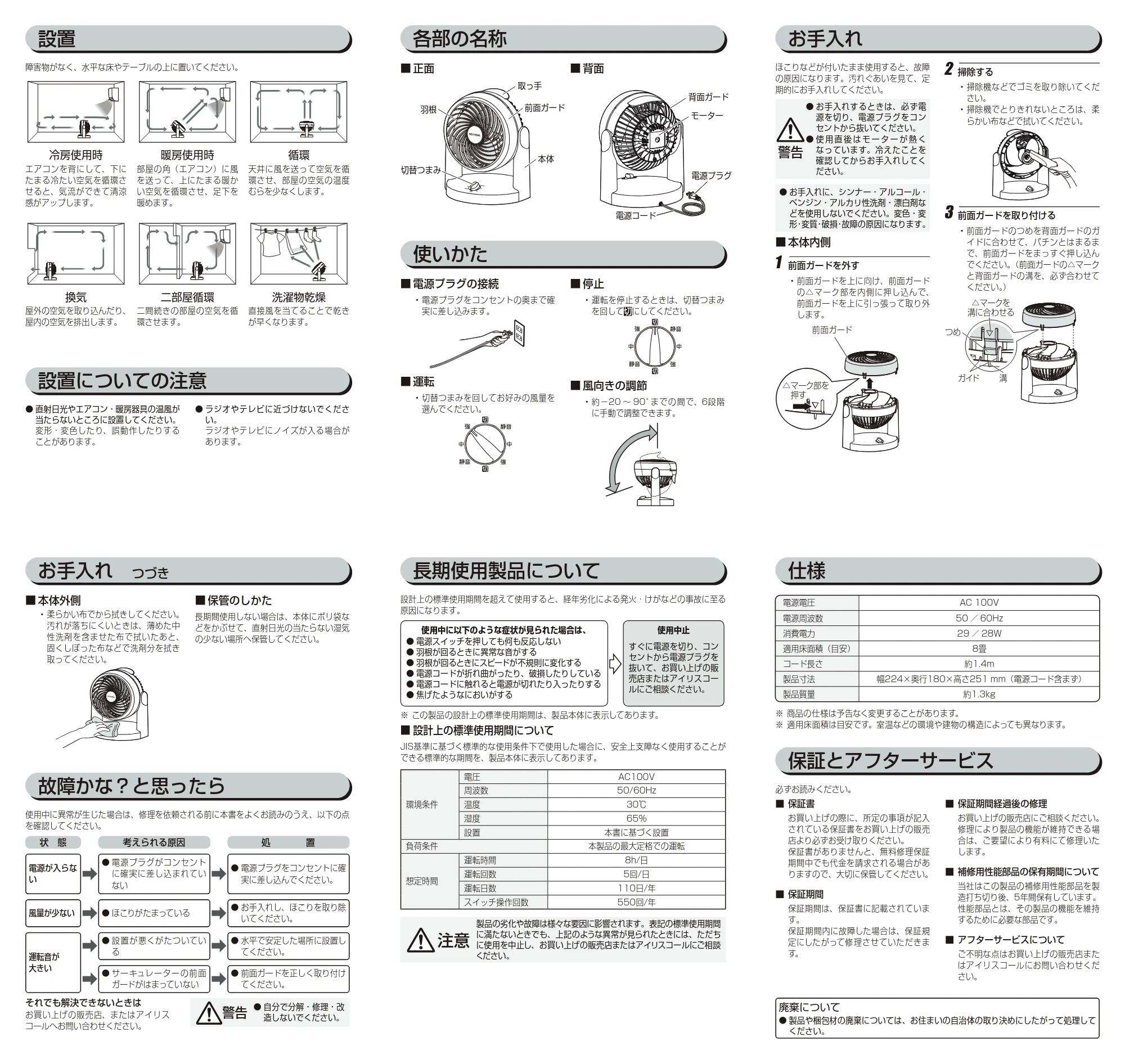 アイリスオーヤマ KCF-HMK153 取扱説明書 — 各部の名称 — 図版 2-1 — 2ページ