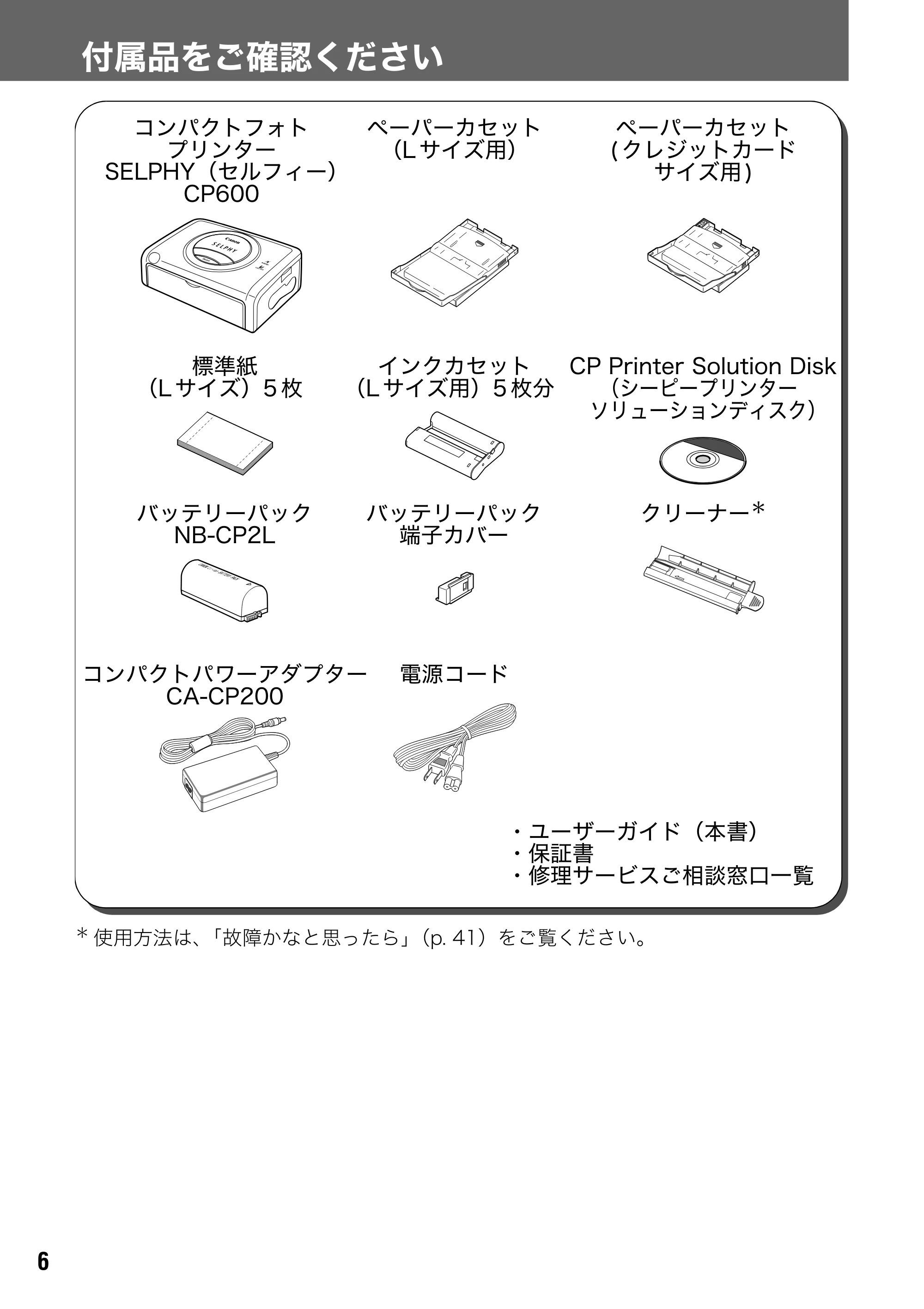 キヤノン SELPHY CP600 ユーザーガイド (PDF形式/2.23Mバイト) — 原本ページ — 8ページ